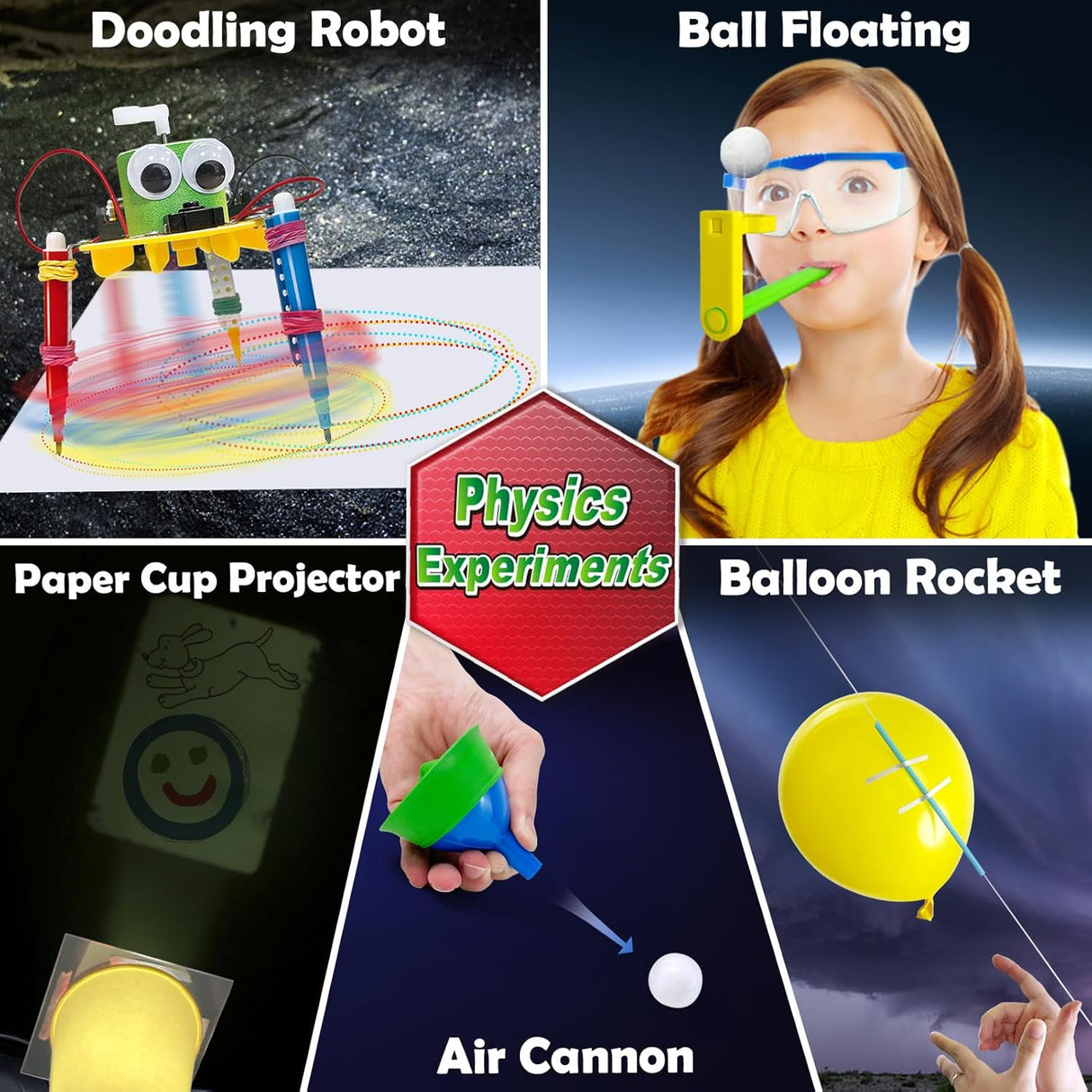 Kit de Experimentos UNGLINGA 150, Juguetes Educativos STEM