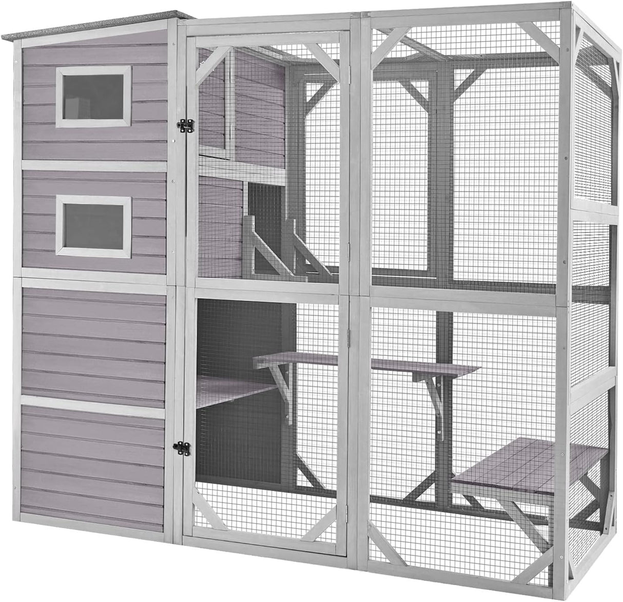 Catio para gatos Aivituvin 4 niveles, techado, 70 H 77 L