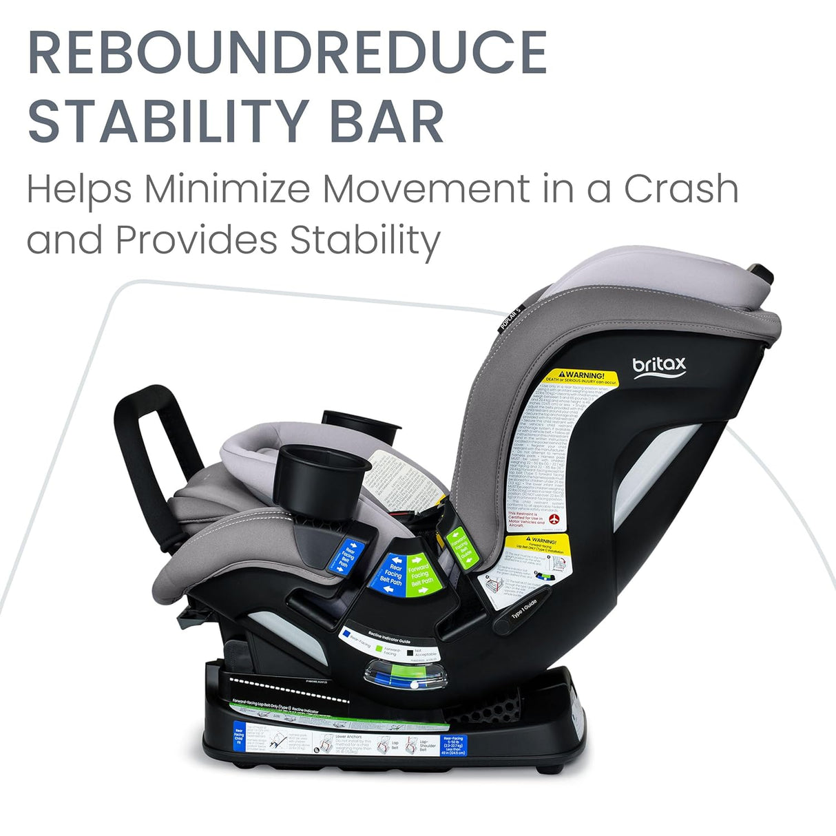 Asiento convertible para automóvil de 17 pulgadas grafito