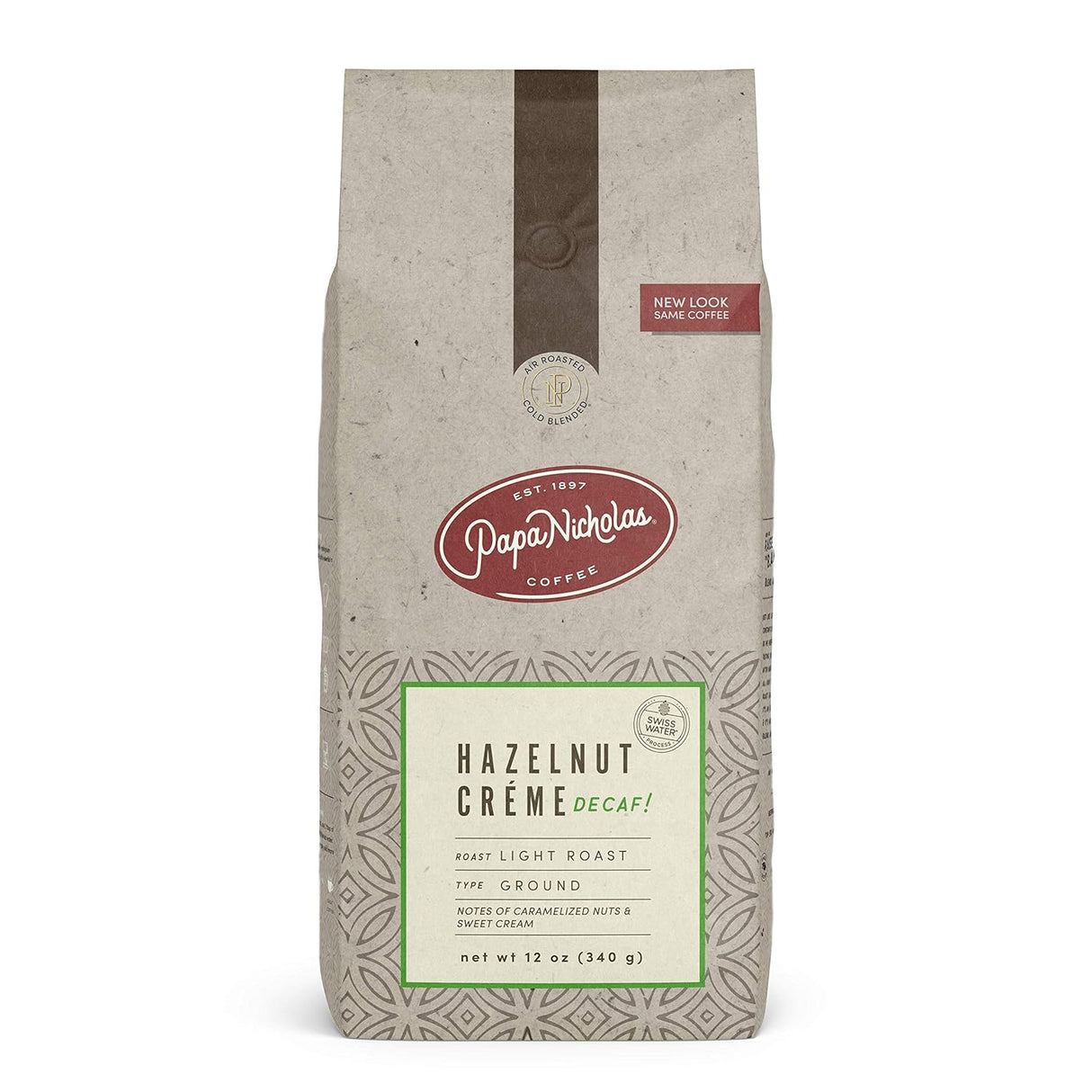 Café Molido Descafeinado Hazelnut Creme, PapaNicholas, 12 oz