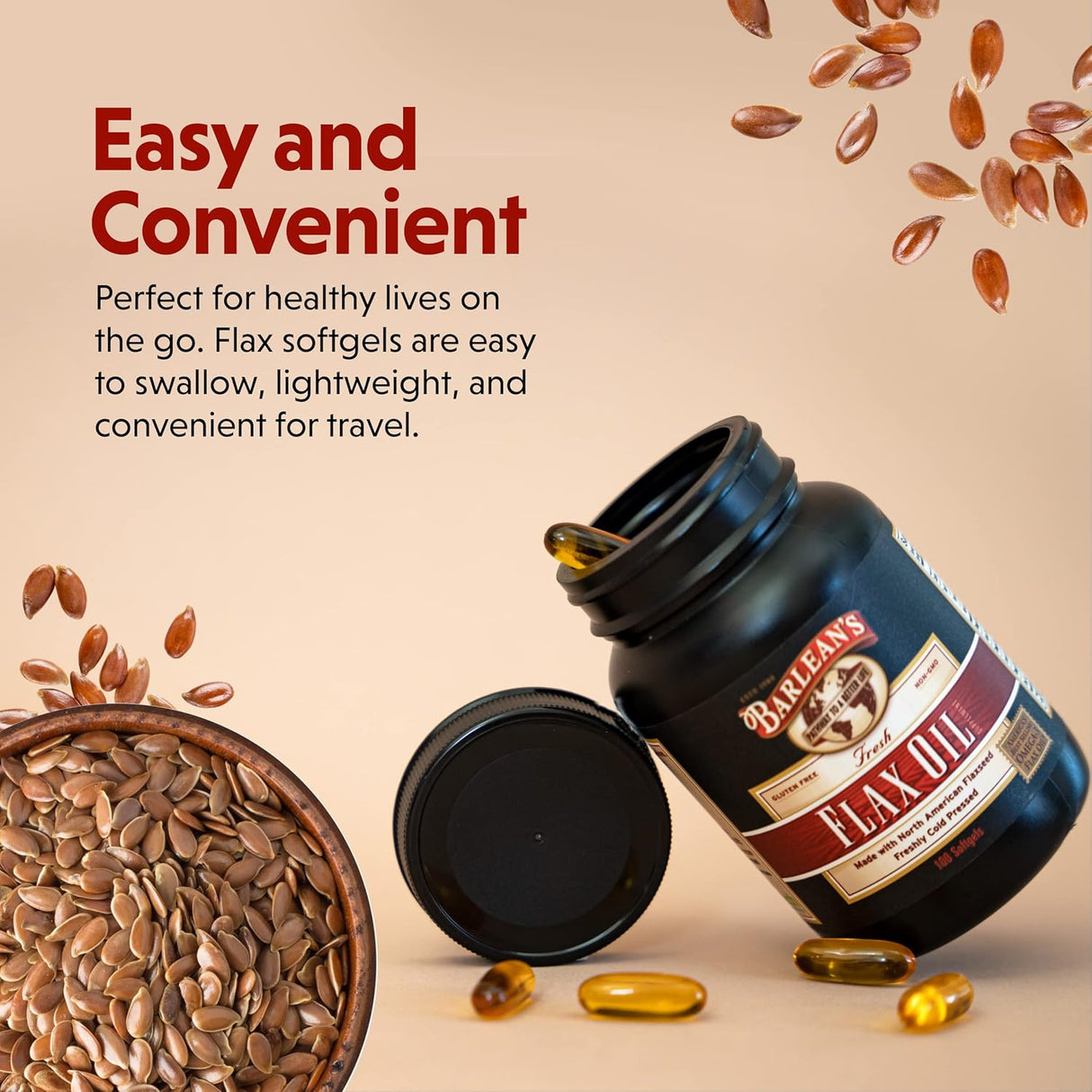 Suplemento de Aceite de Linaza Barlean's 1,650 mg ALA, 250 ct