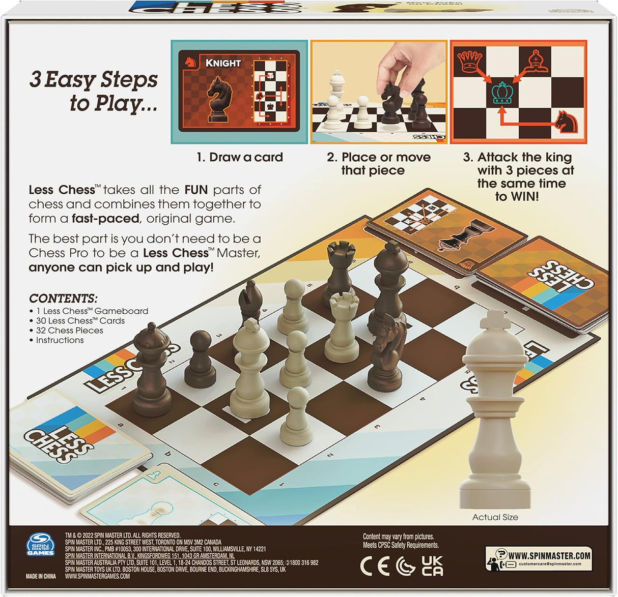 Less Chess - Spin Master - Juego de mesa 2 jugadores, 8+ años