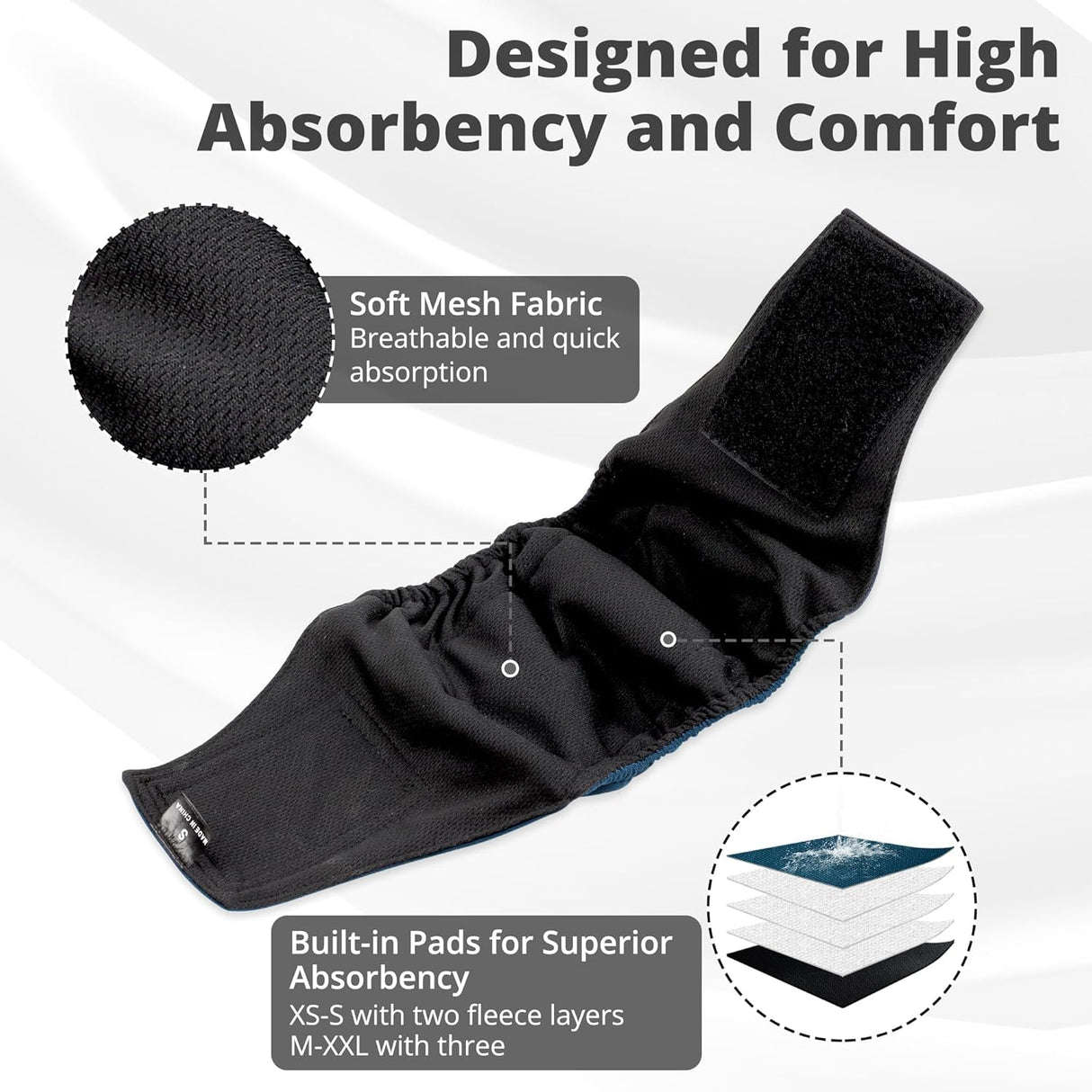 Paw Legend Pañales lavables (paquete de 3, S) perros