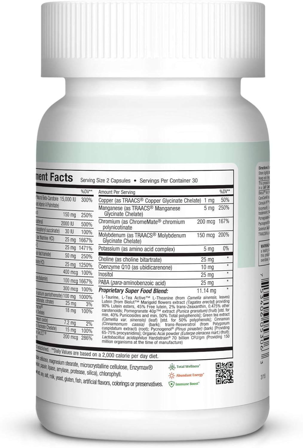 Maxi Health Two Complete - Multivitaminas y Minerales 60 Cáp