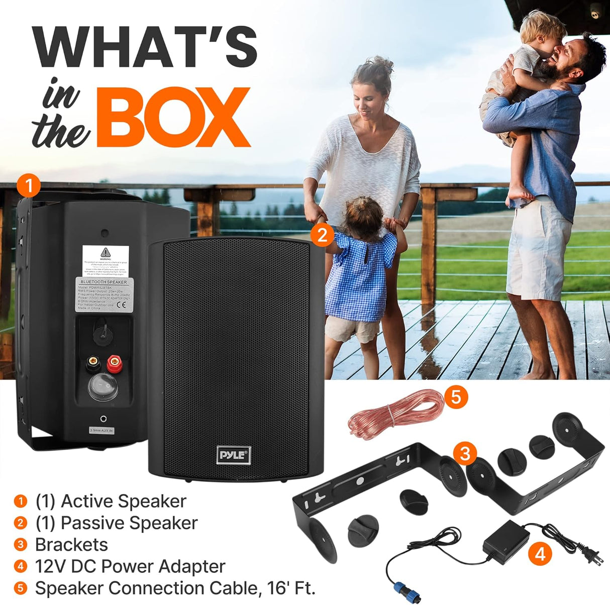 Parlantes para el hoga montaje pared PYLE-HOME PDWR52BTBK