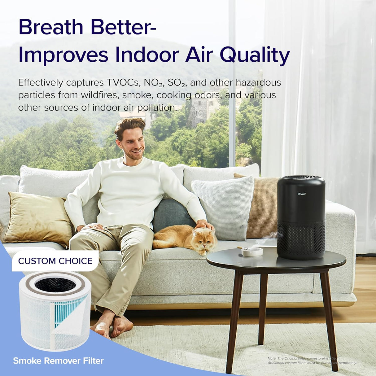 Purificador de aire para alergias en el hogar LEVOIT