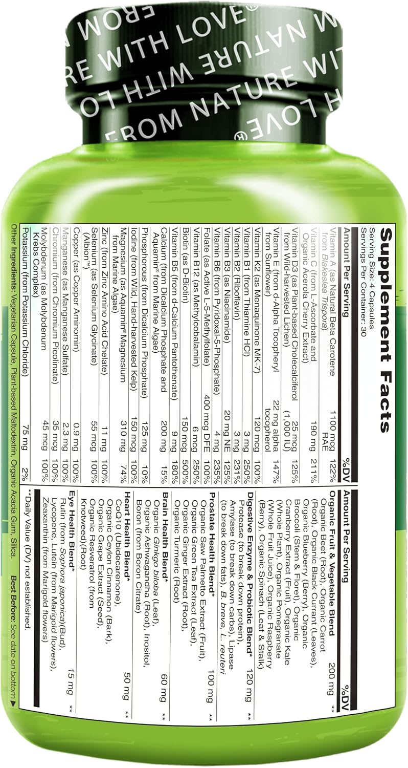 Suplemento Multivitamínico de alimentos minerales de hierbas