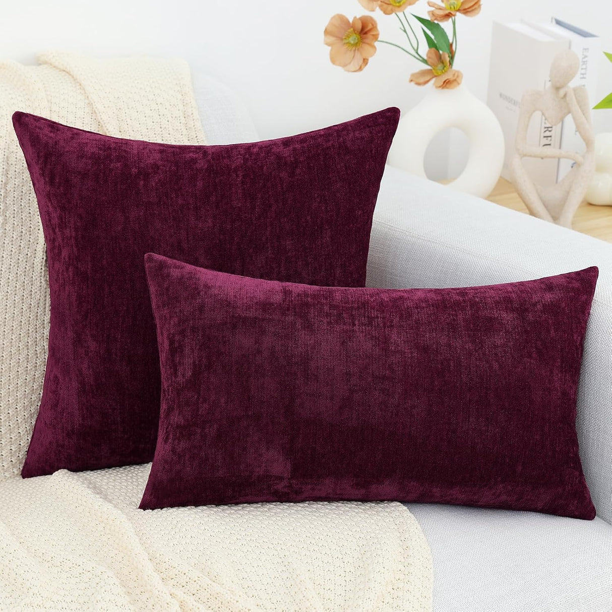 Fundas de cojín decorativas decorUhome 18x18, juego de 2