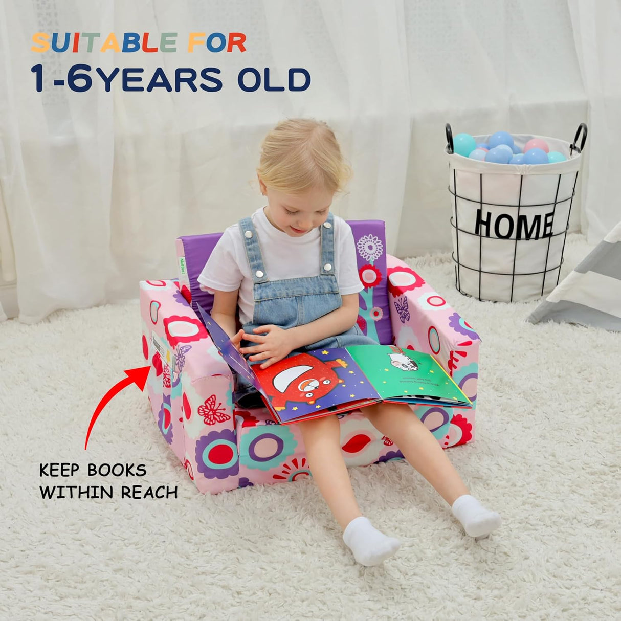 Silla tapizada y reclinable para niños y bebés MallBest