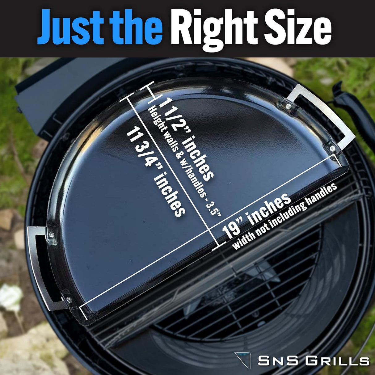 Sartén de Goteo SnS Grills Carbono, Accesorio 22” para Parrilla
