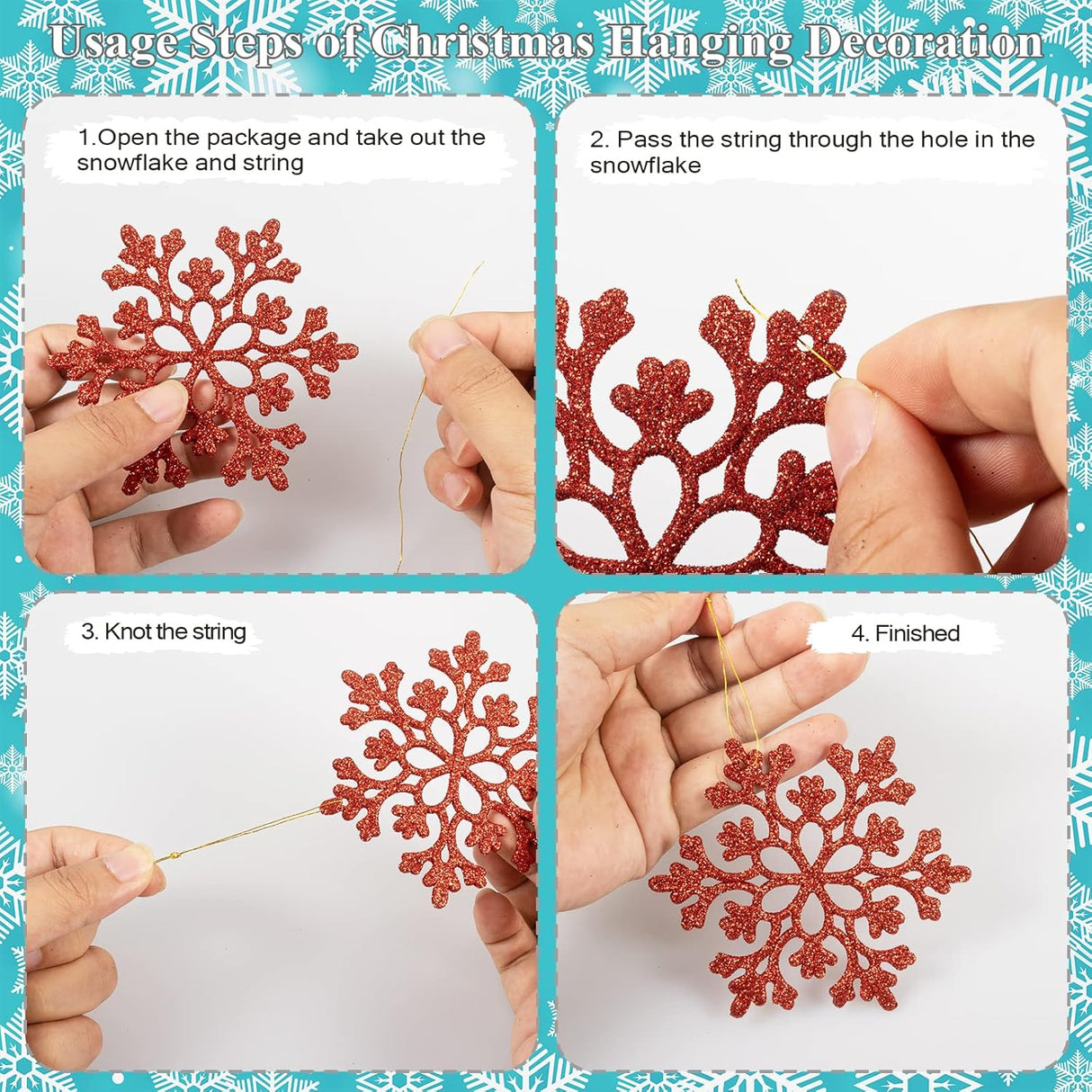 Adornos para árbol de Navidad - 42 piezas, invierno, 2023