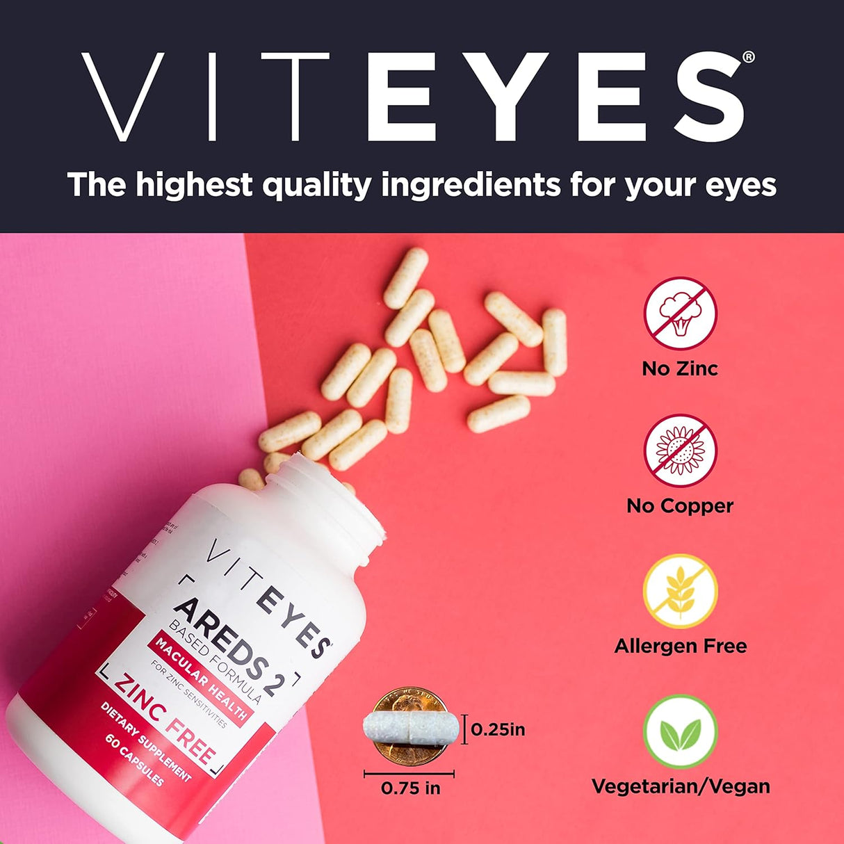 Suplemento Viteyes AREDS2 naturales sin alérgenos vitaminas