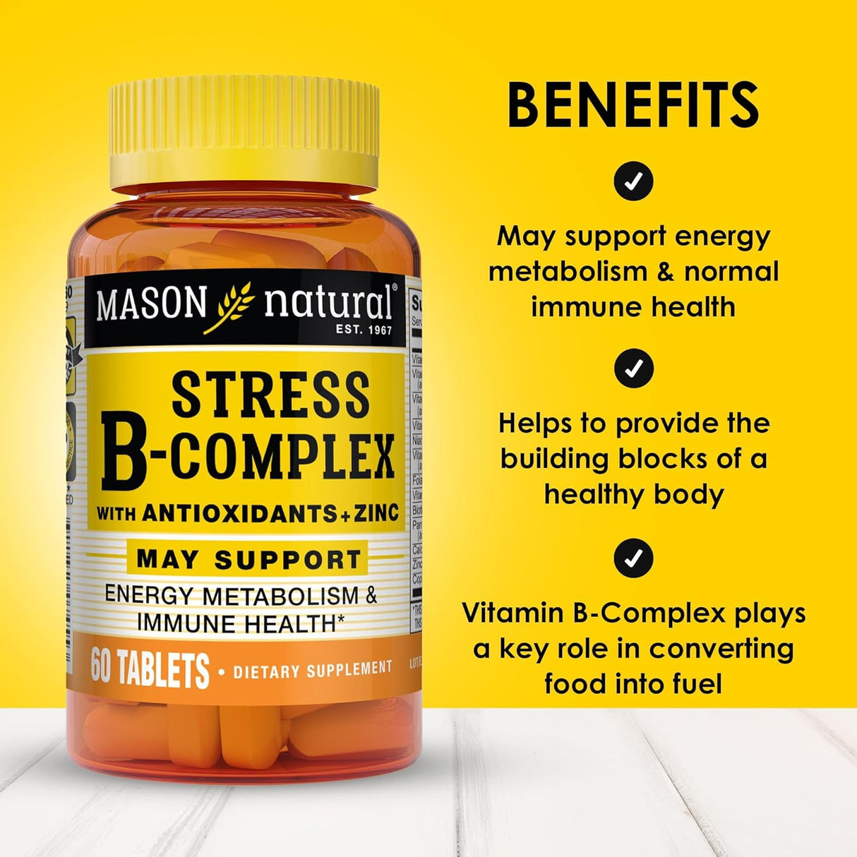 MASON NATURAL B-Complex Estrés + Zinc 6M 3Pack