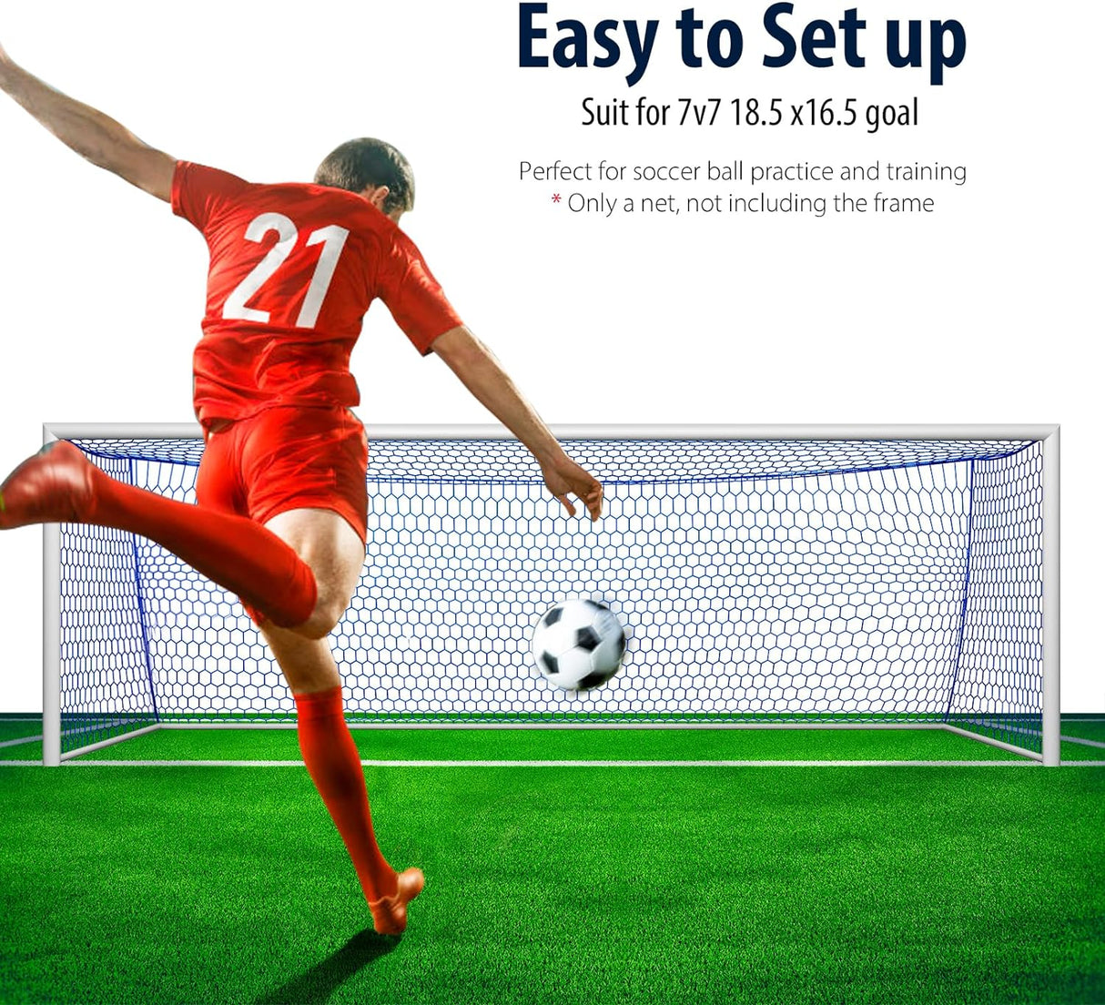 Red de Portería de Fútbol Profesional 24x8, 18.5x6.5 pies