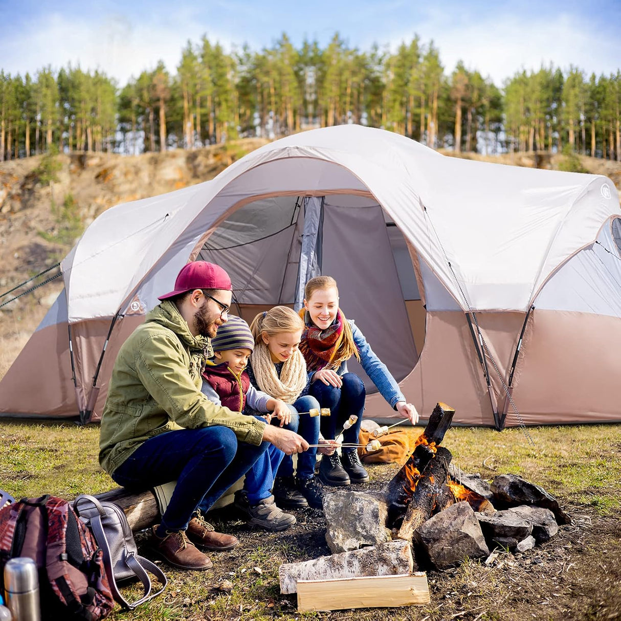 Tienda UNP Carpa Familiar 10 Personas, 2 Habitaciones, Impermeable