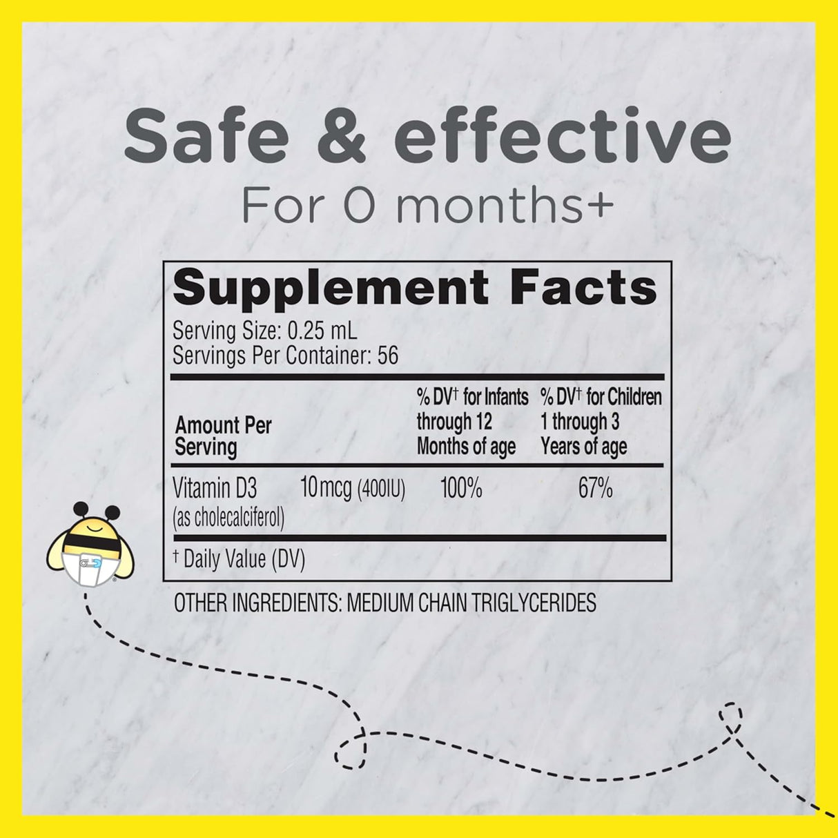 Gotas de Vitamina D para Bebés Zarbee's, 400IU, 0.47 Fl Oz