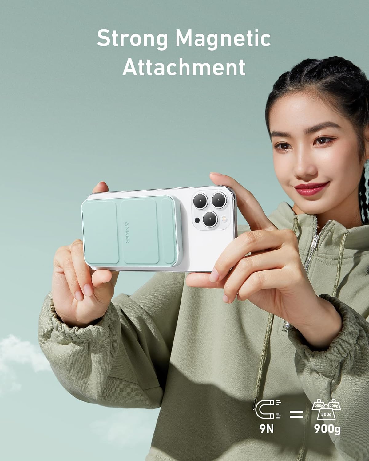 Cargador portátil inalámbrico magnético plegable 5.000 mAh