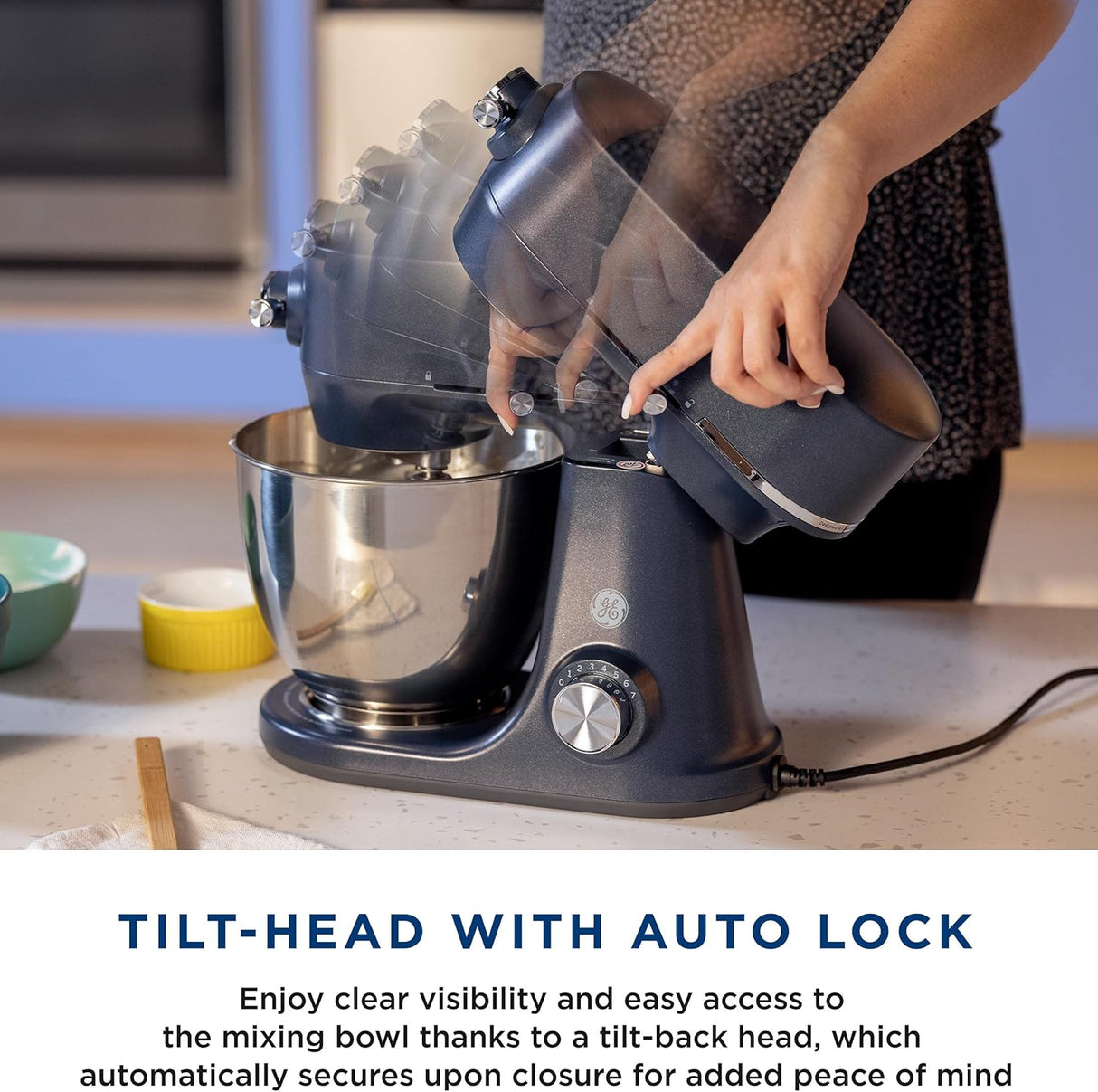 Batidora de Pie GE | 7 Velocidades, 350W, 5.3Qt | Modelo Tilt-Head