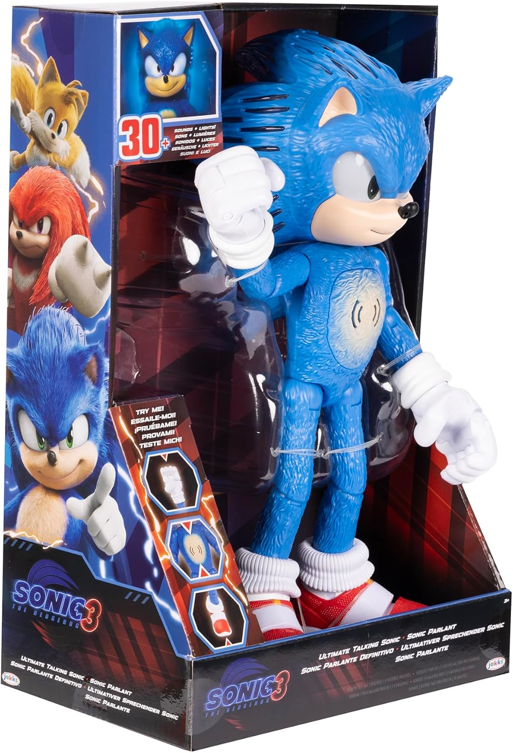 Figura Sonic 12 Ultimate, Sonic, 30+ Frases, Ojos y Espinas Lumin.