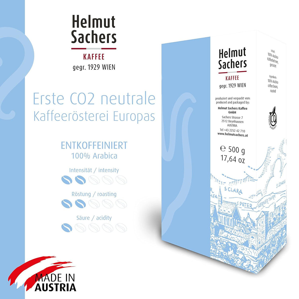 Café Molido Descafeinado Helmut Sacher - 500 Gramos