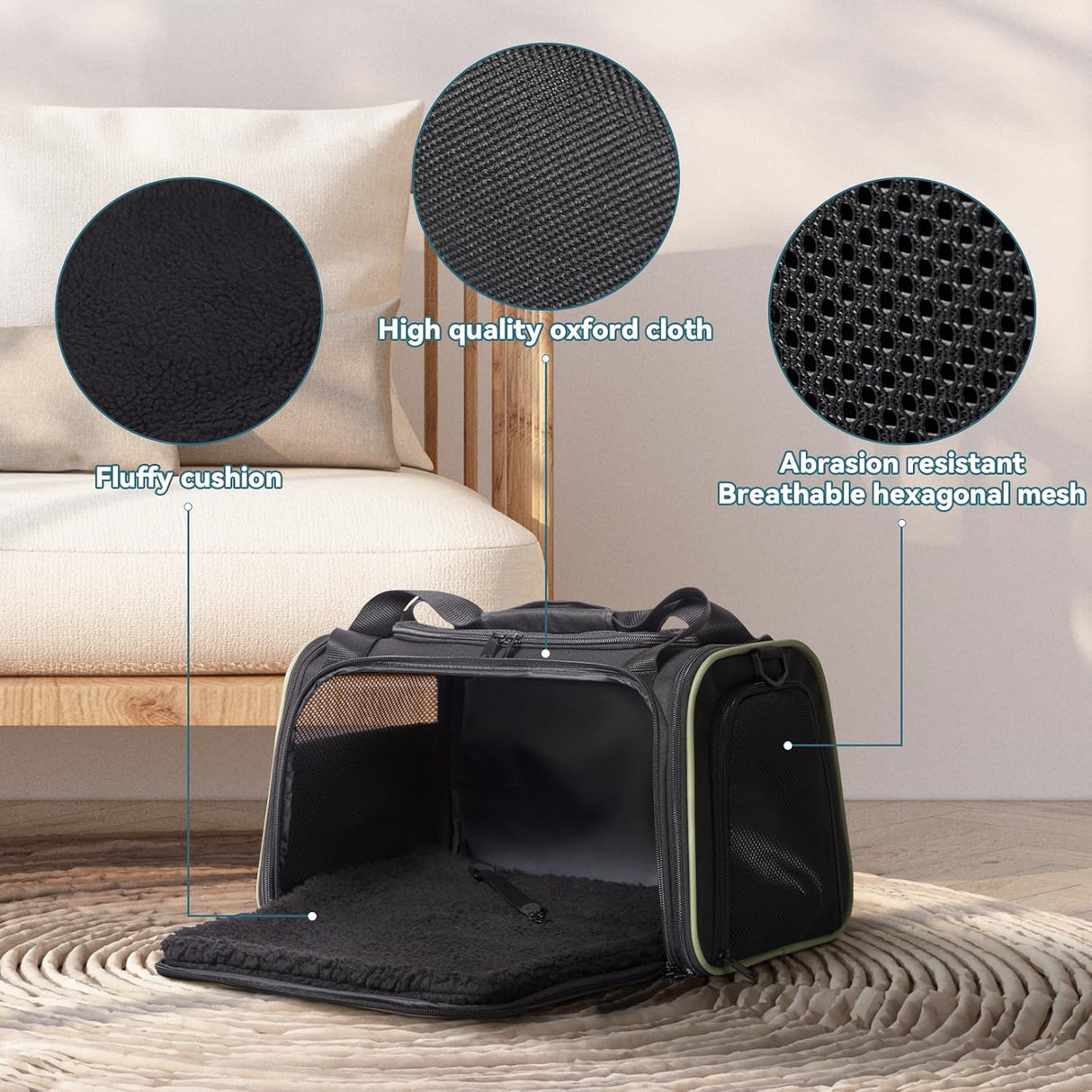 Transportador para perros con alfombrilla extensible Petsfit