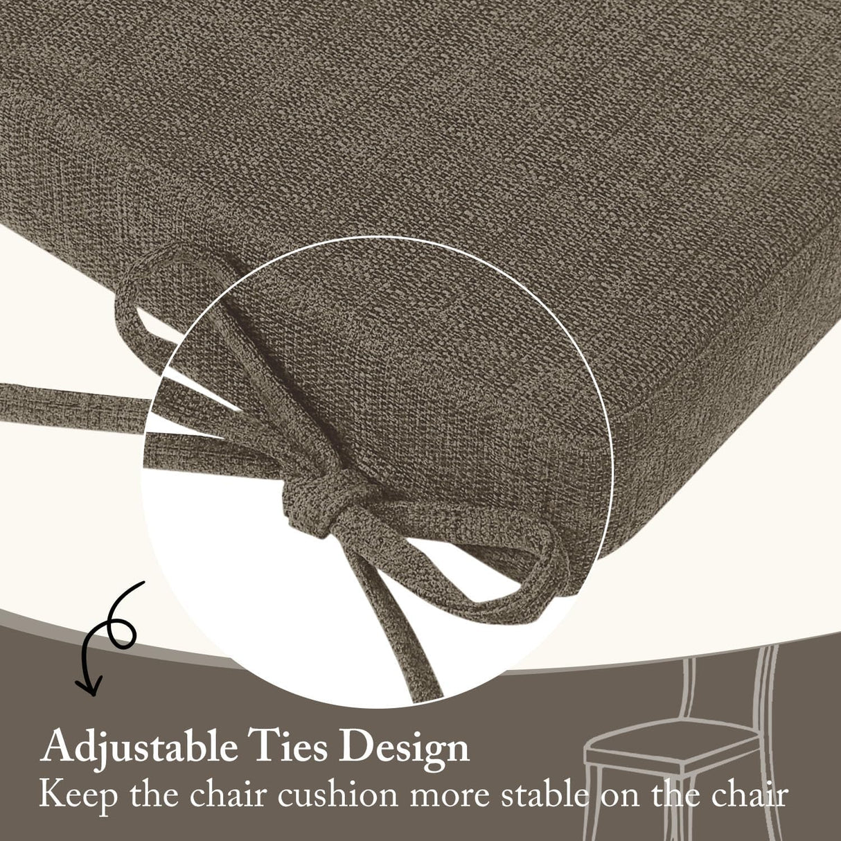 Cojines para Sillas de Comedor Cozyide, 4 Pack, Antideslizantes