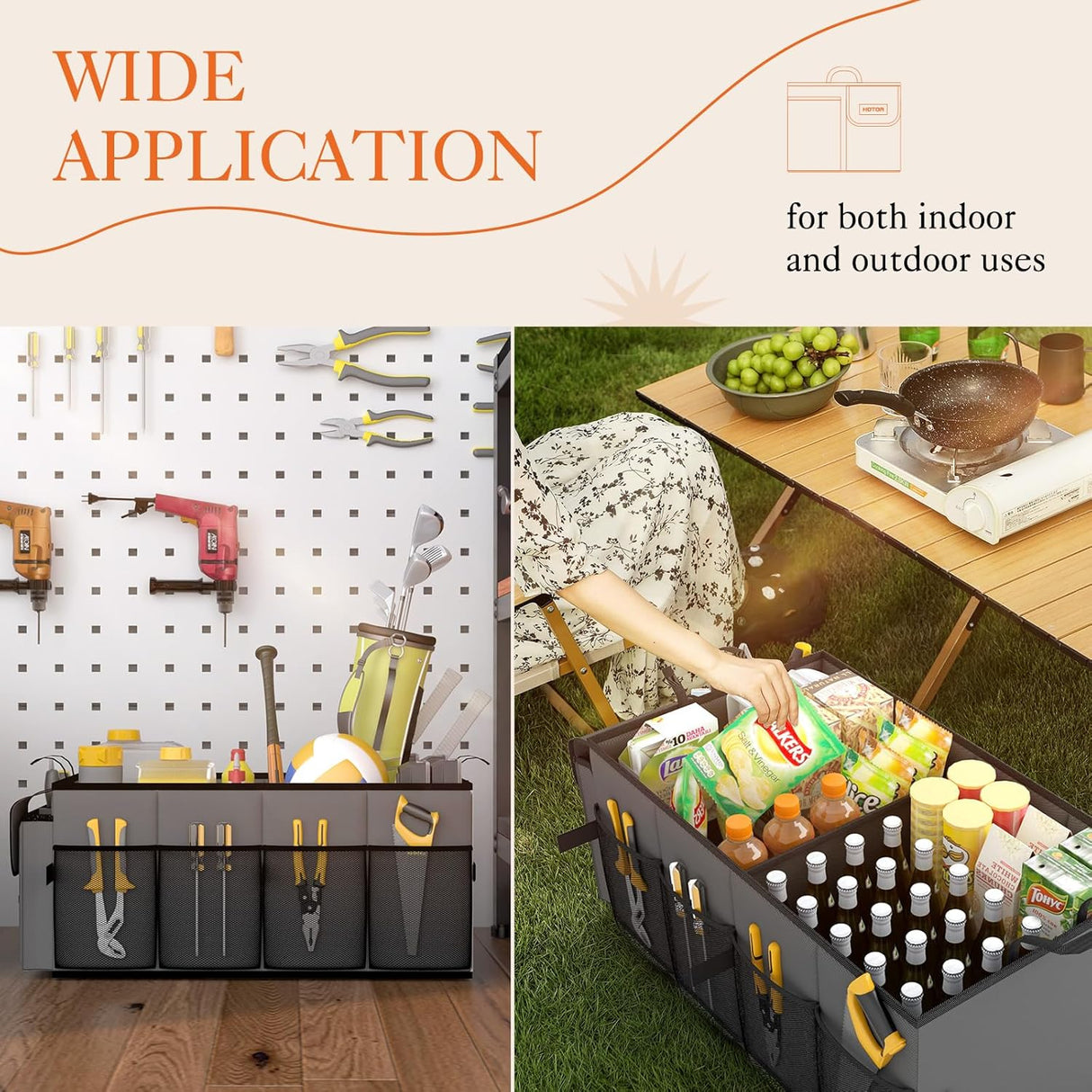 Organizador de Maletero HOTOR - 2 Compartimentos, Plegable 21.3