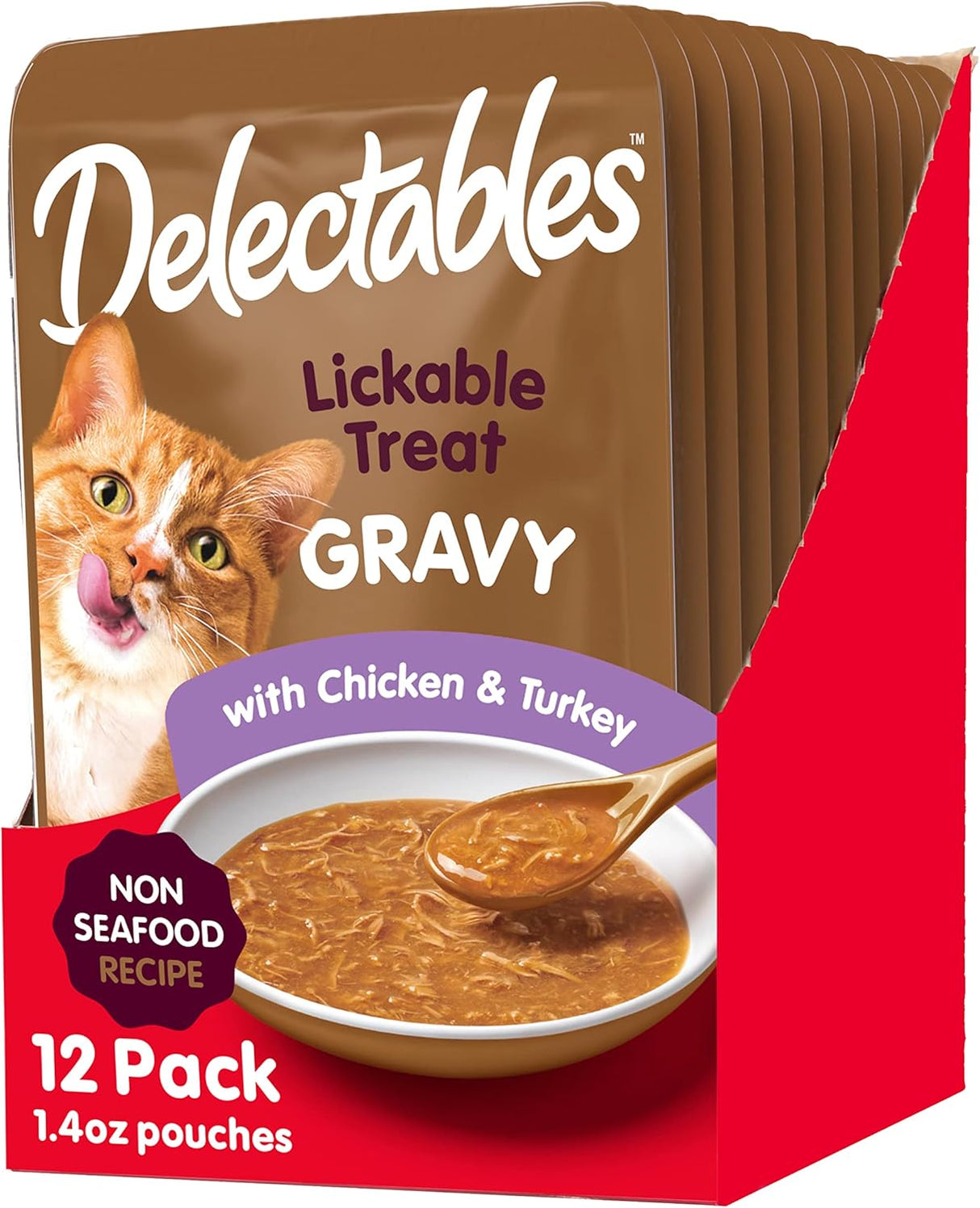 Hartz Delectables Gravy, Lickable Gato, Pollo y Pavo, 12 Pack