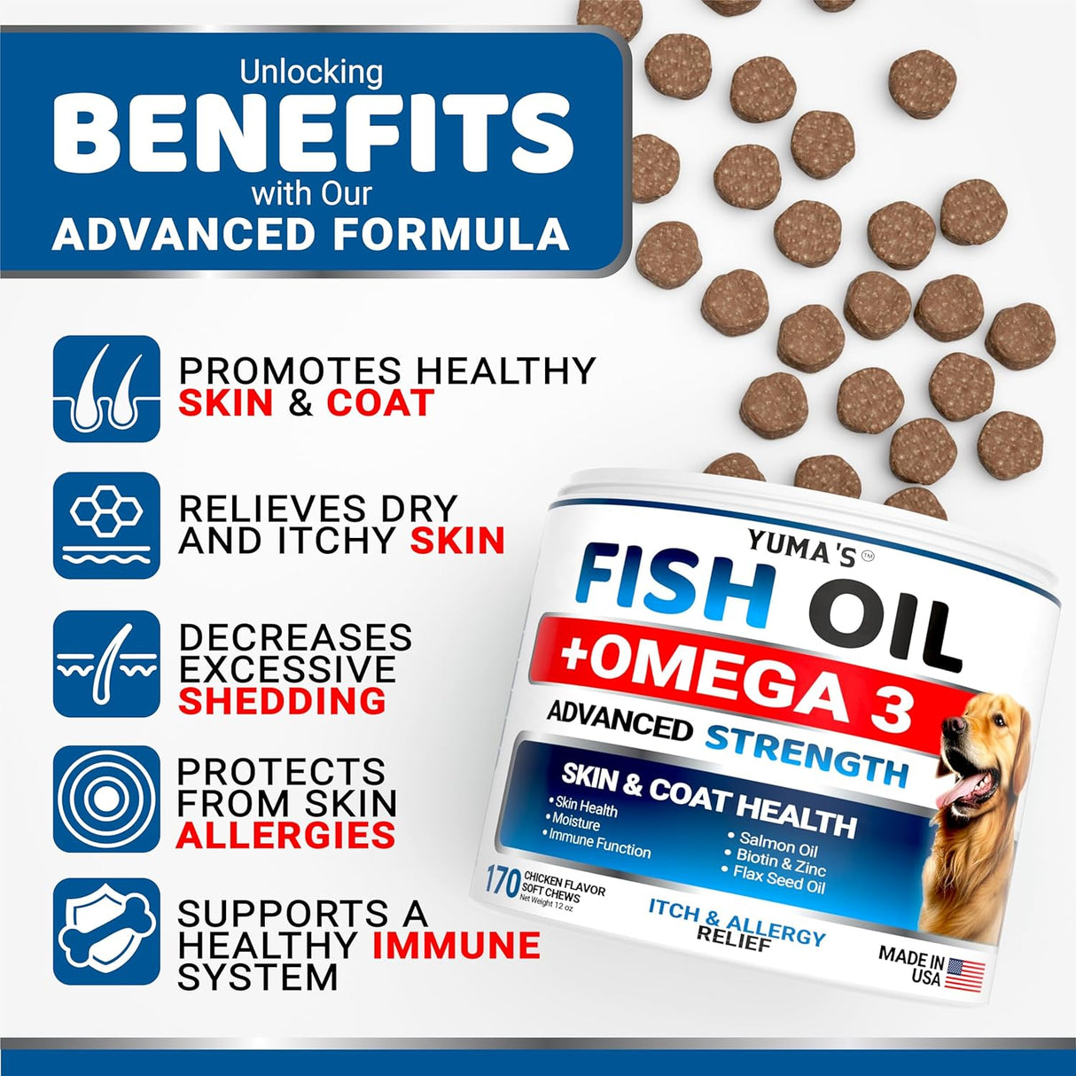 Aceite de pescado Omega 3 para perros – 170 unidades
