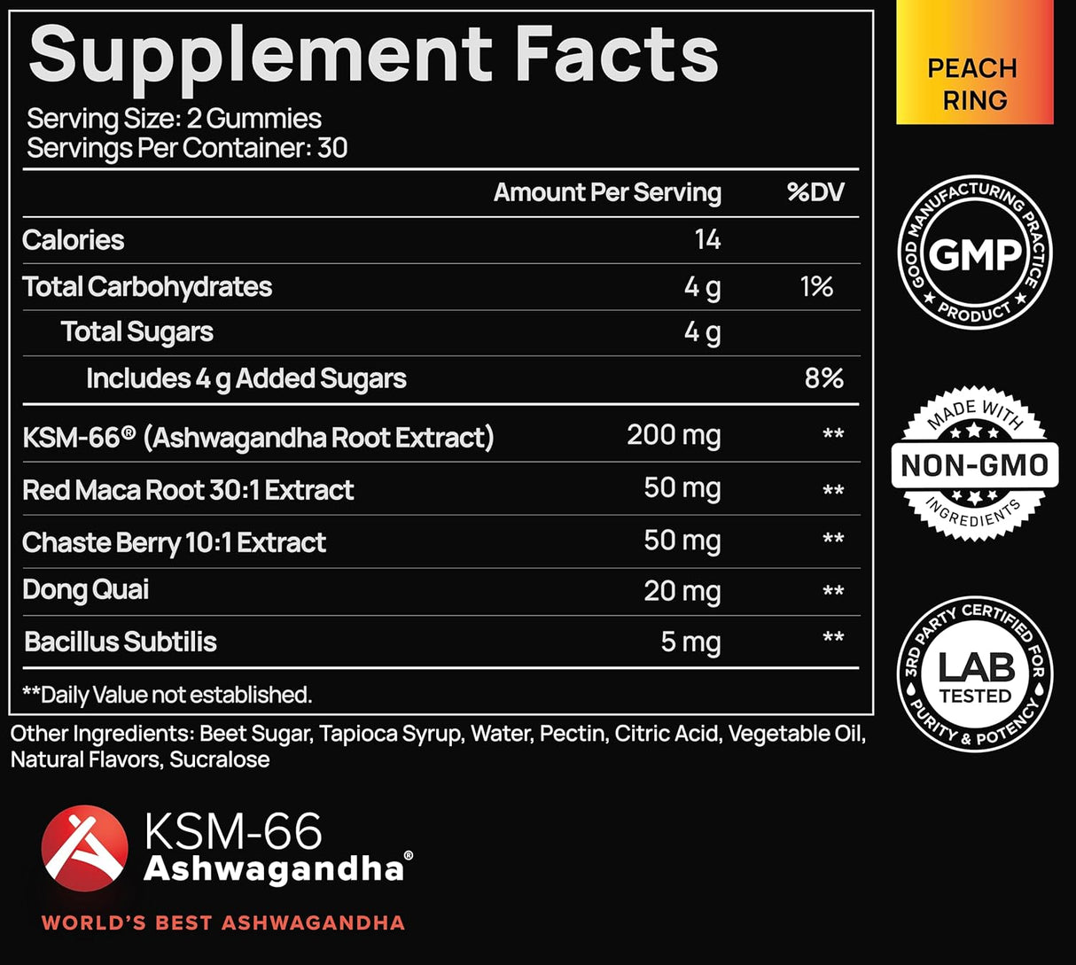 Gummies Aumentadoras de Libido KSM-66 Ashwagandha 30x
