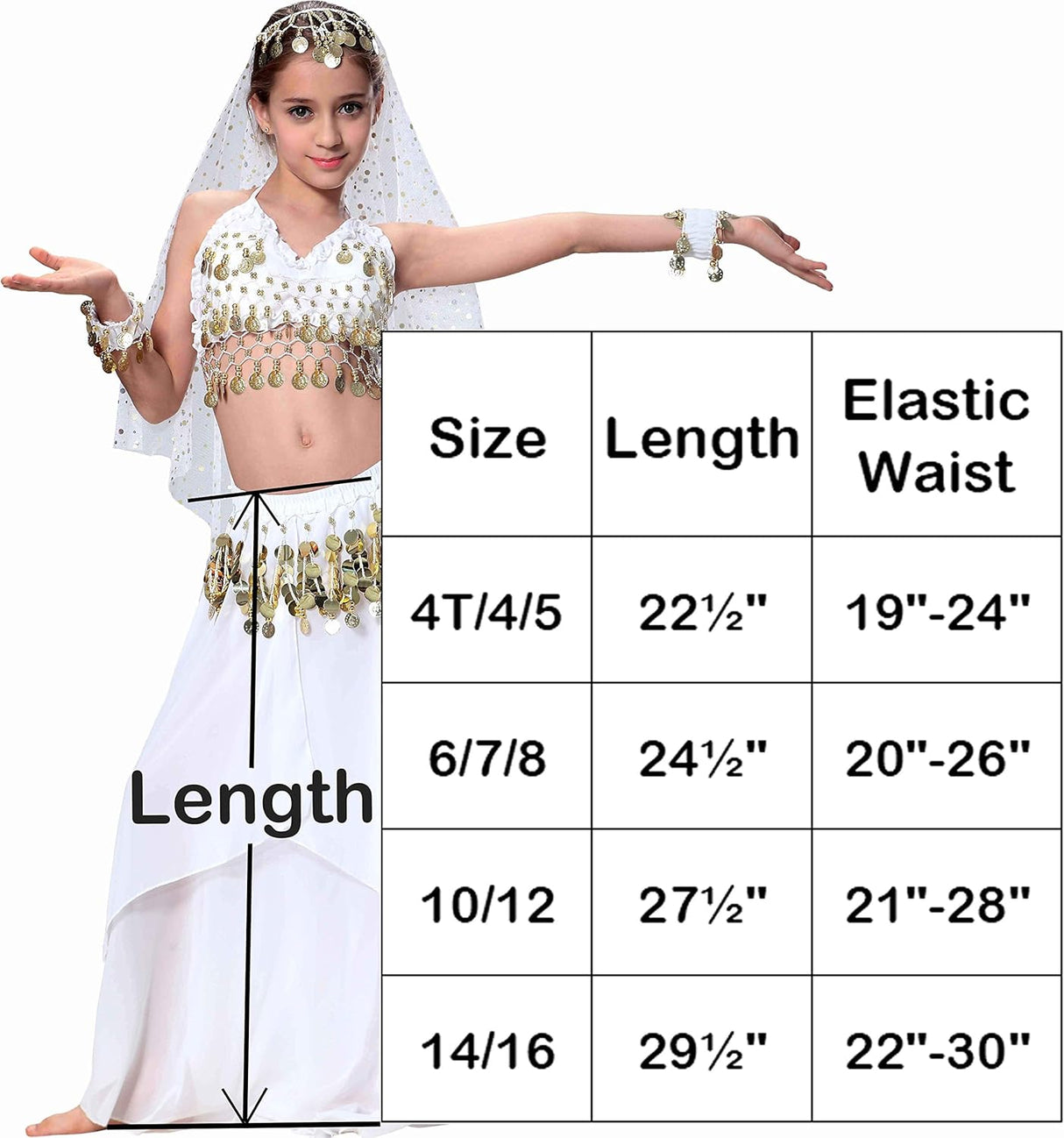 Disfraz de baile para niña Breevo, talla 4T-16, Halloween.