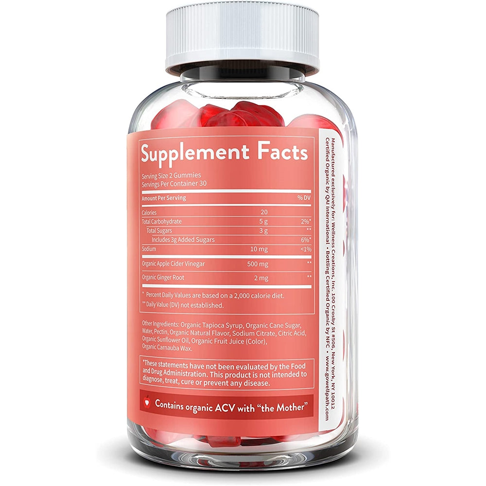 Gomitas de vinagre de sidra de manzana Veganas 60 unidades