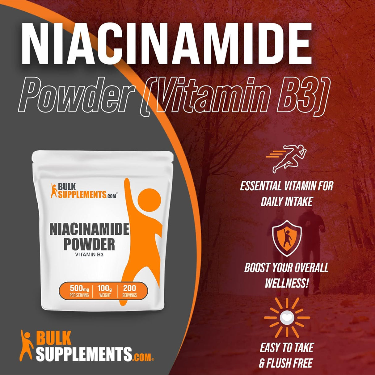 Suplemento Polvo de niacinamida de vitamina B3 3.53 oz