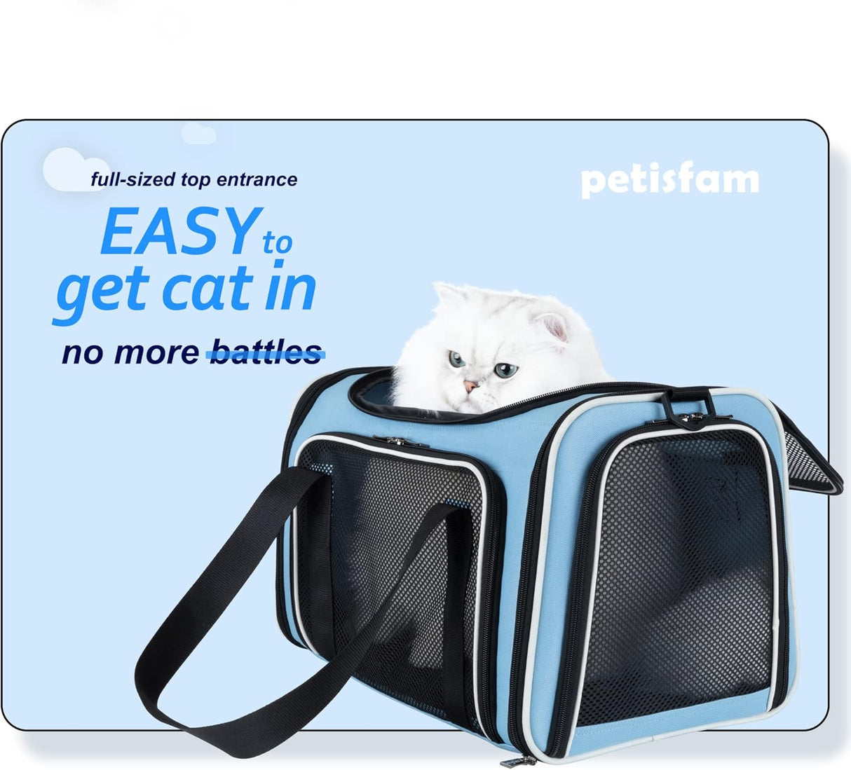 Transportín para gatos y cachorros - Petisfam, Aprobado TSA