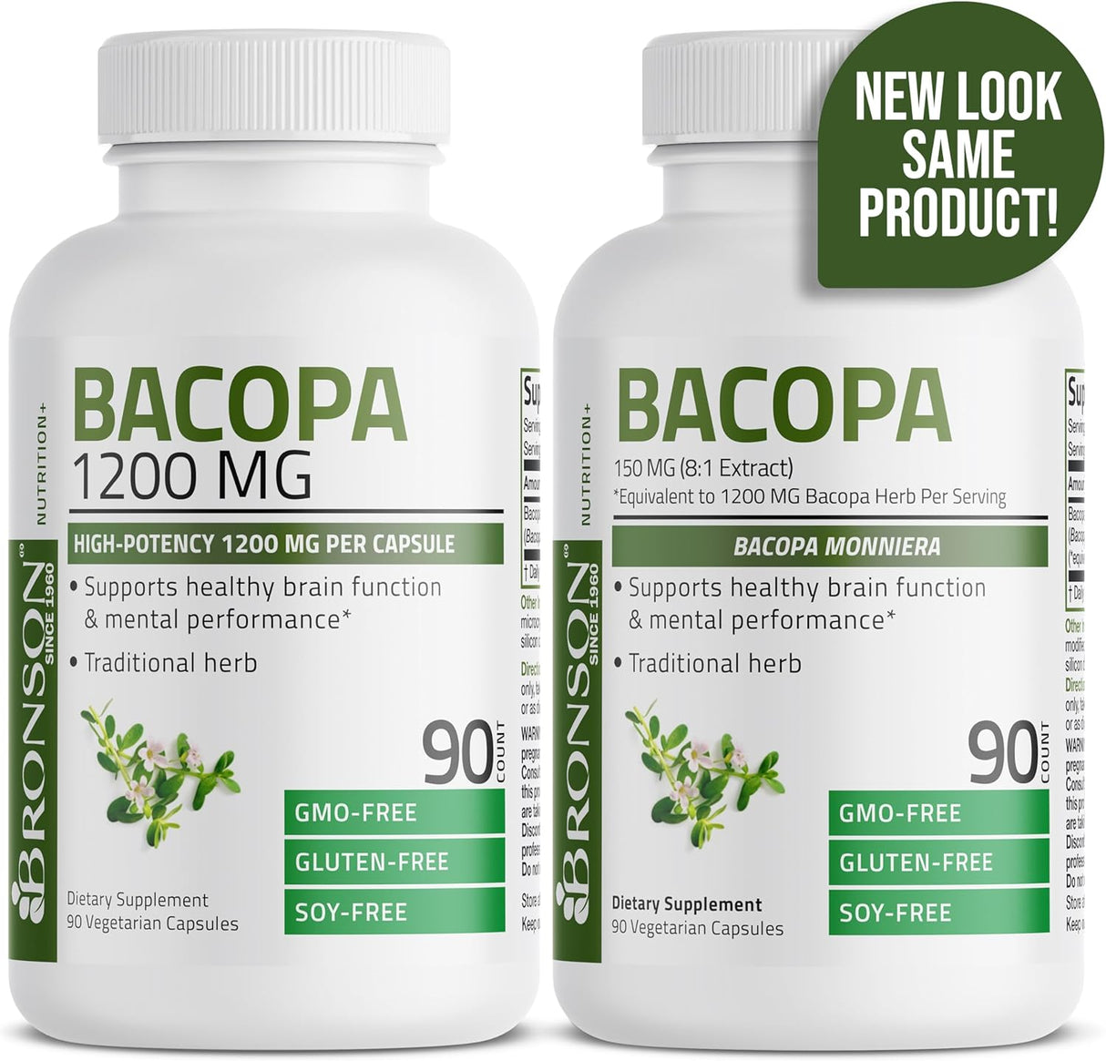 Suplementos Bronson Bacopa apoya la función cerebral 90 cáp