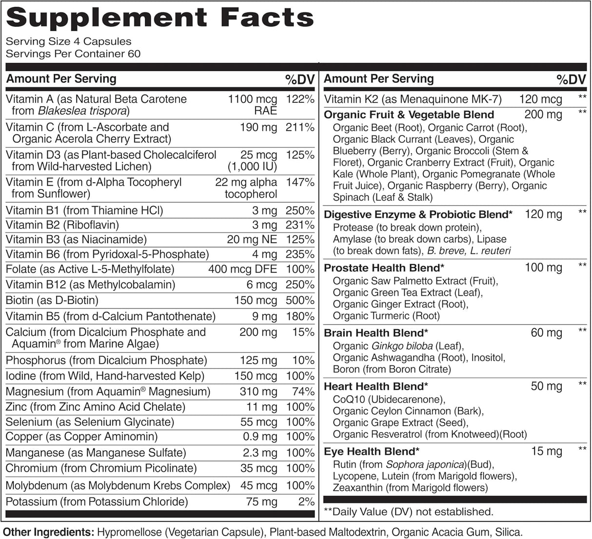 Suplemento Multivitamínico integral para hombres de 50 años