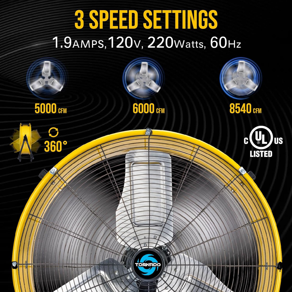 Ventilador Tornado 24 Alta Velocidad 3 Velocidades 8540 CFM