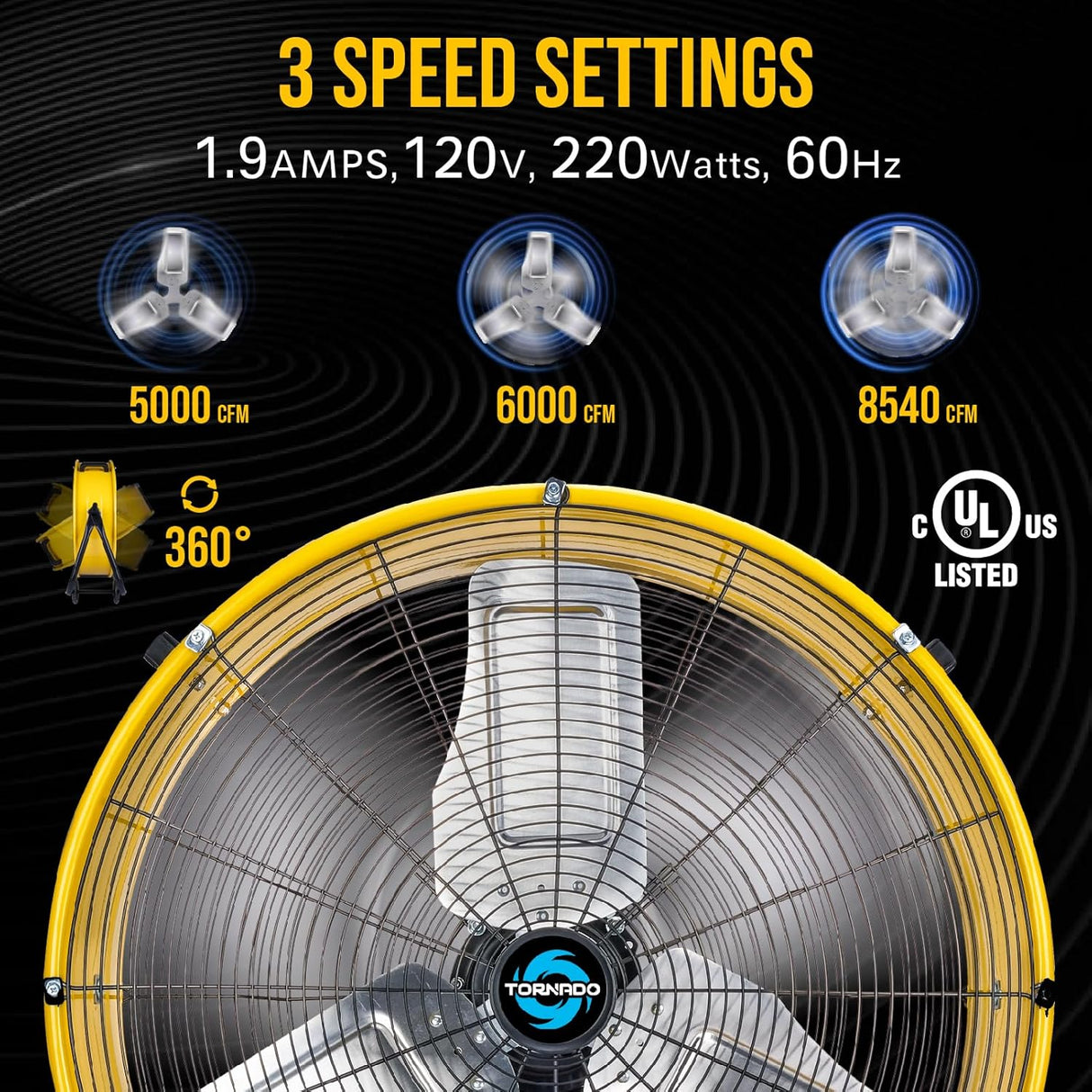 Ventilador Industrial Tornado 3 Velocidades 8540 CFM 1/3 HP