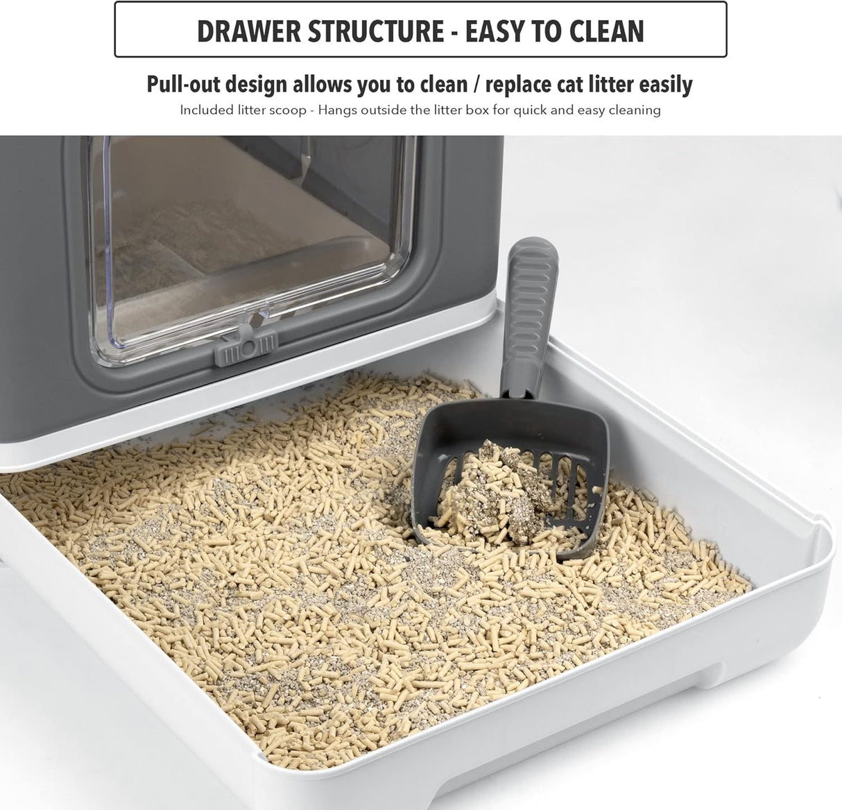 Caja de arena cubierta para gatos de interior Pet Prime