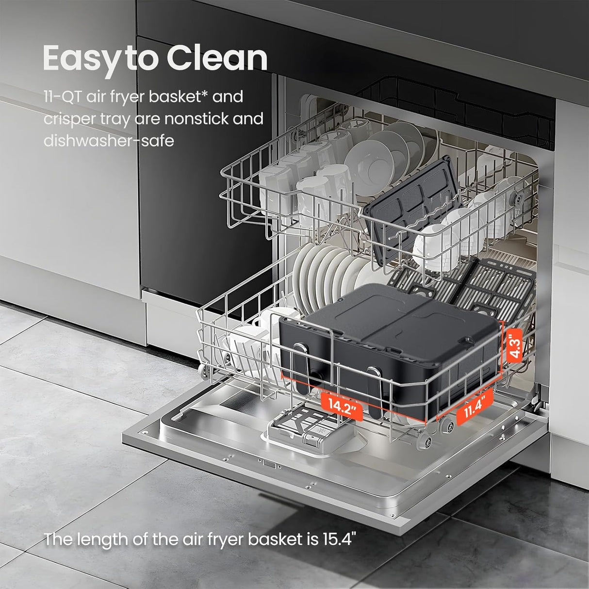 Freidoras de aire 11-QT XL, 8 en 1, cesta flexible, modelo QT.