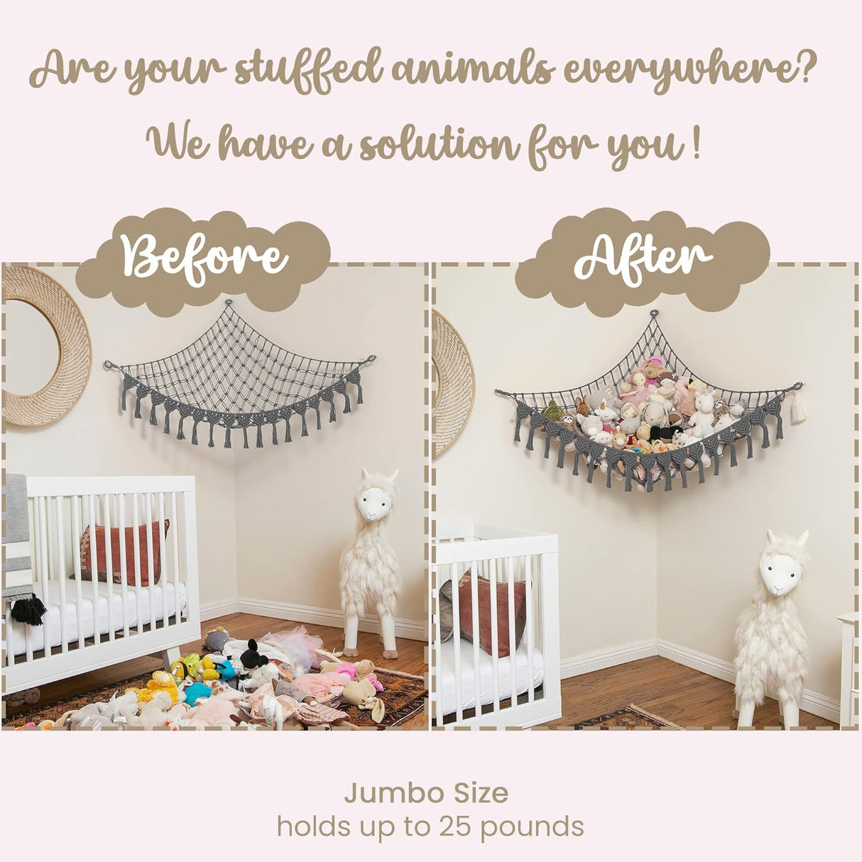 Hamaca de Almacenamiento de Juguetes, Extra Large, 25LB, LED