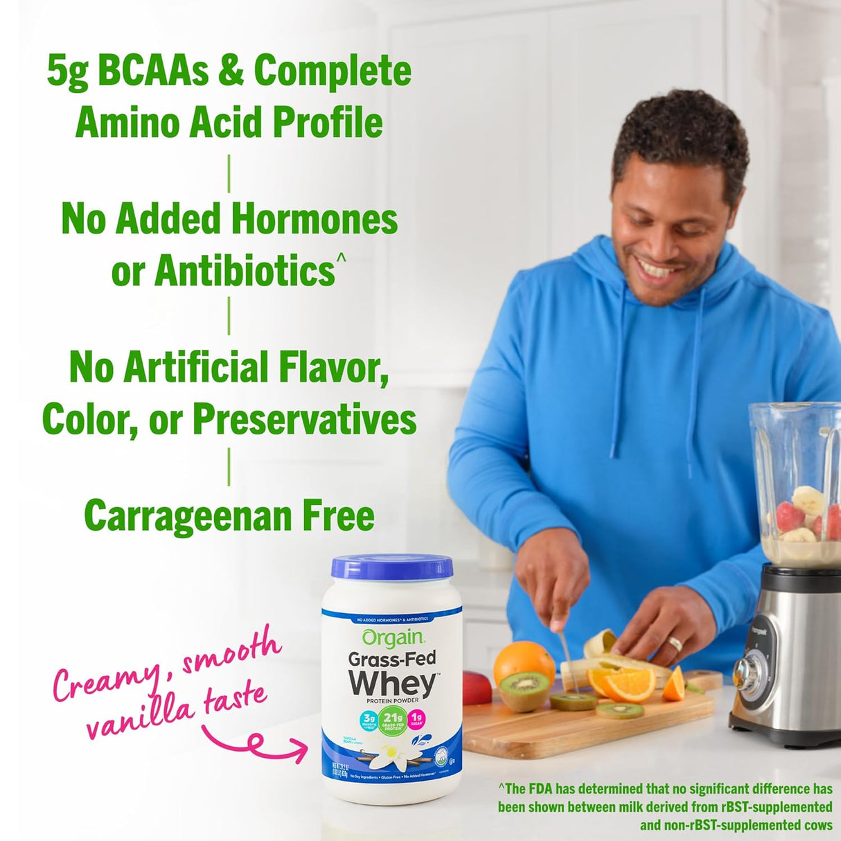 Proteína en polvo 2 sabores 12 unidades De Orgain Grass