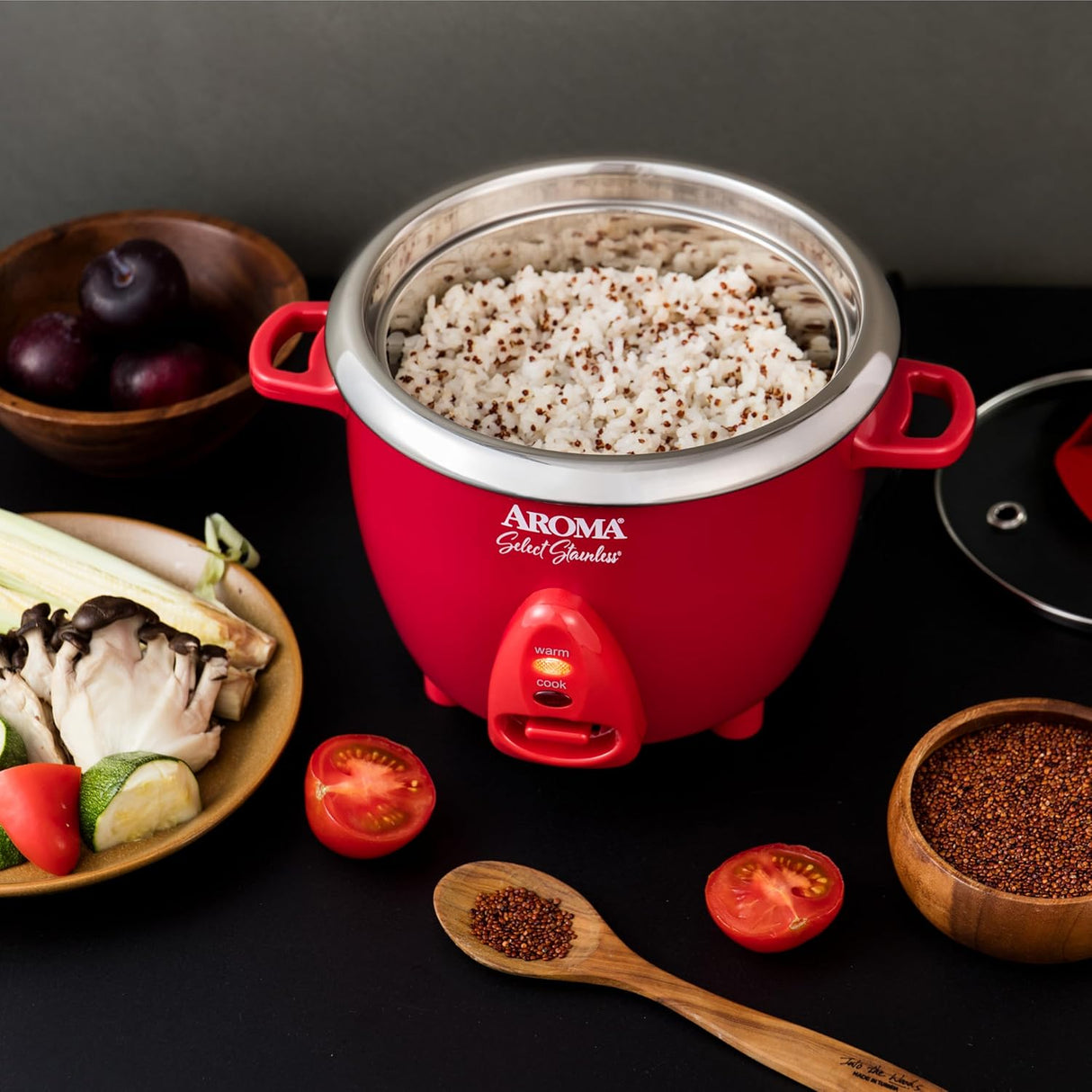 Arrocera Aroma Housewares 6 Tazas, Interior Sin Recubrimiento, ARC-753SGR