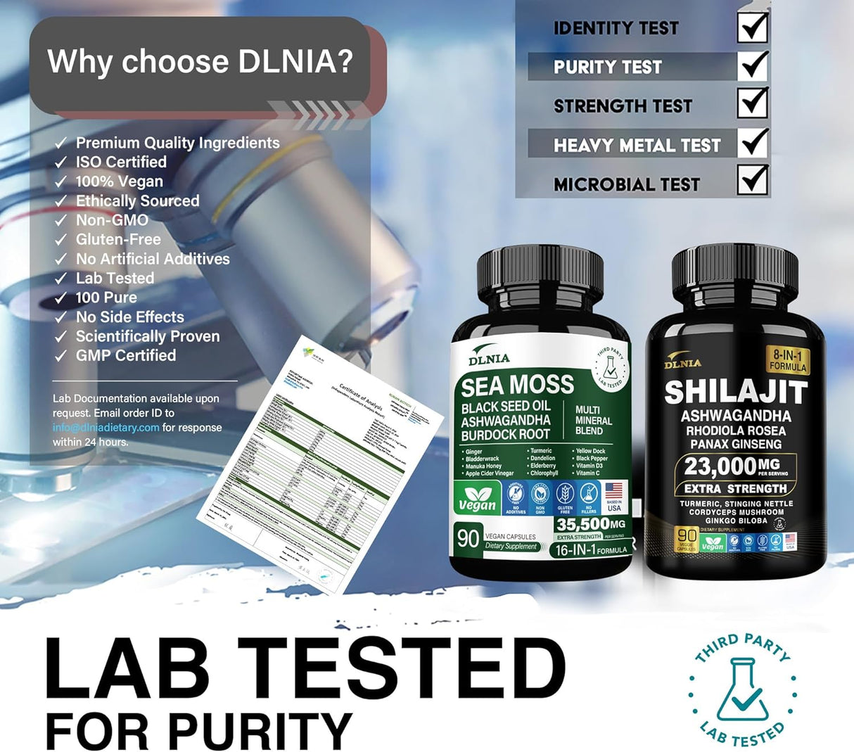 Suplemento Vitalidad: Shilajit y Sea Moss, 9000mg, 17500mg