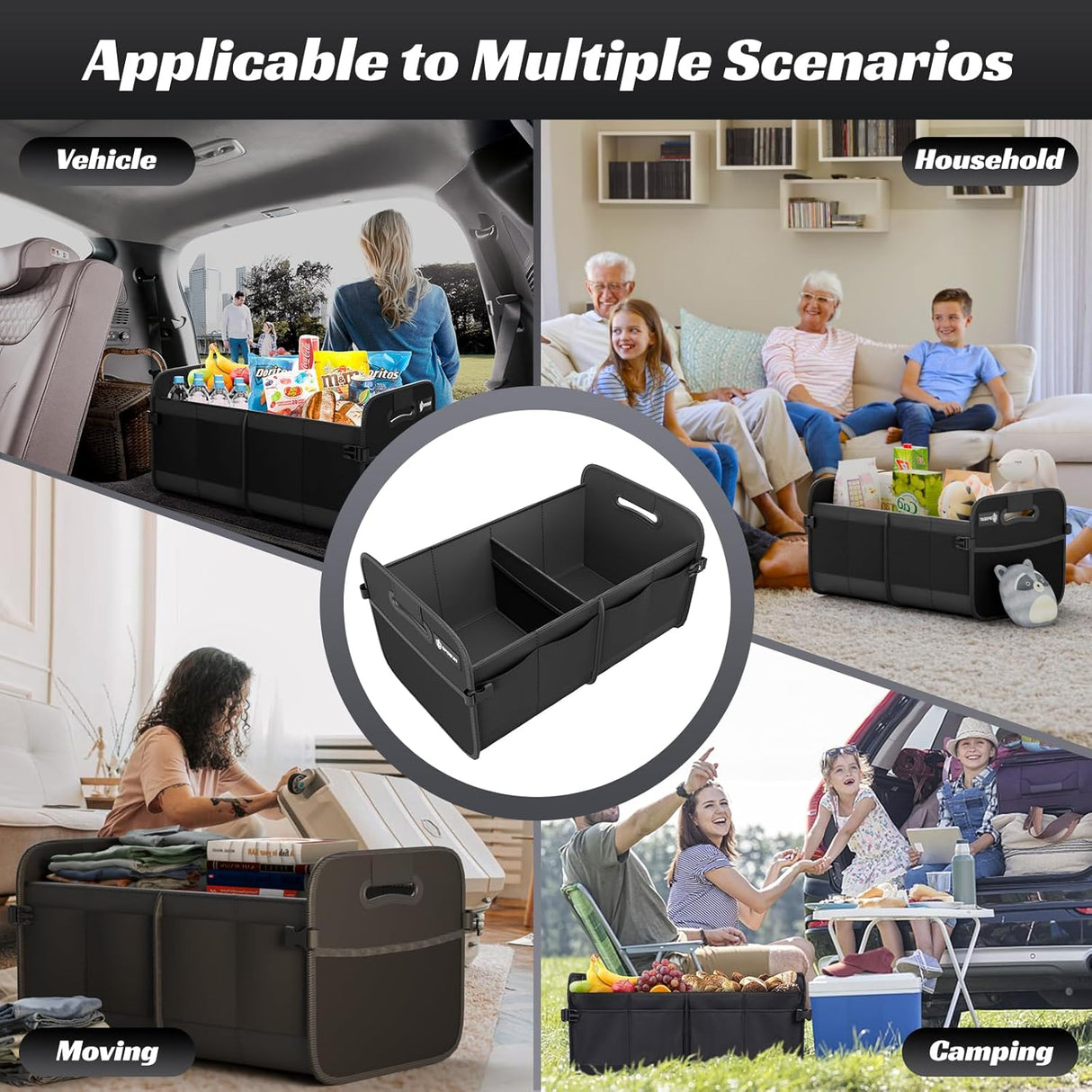 Organizador de Maletero Plegable 70L con 11 Bolsillos