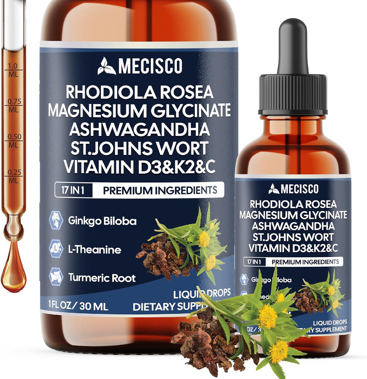 Suplemento Rhodiola 17en1 con Ashwagandha, Magnesio y L-Theanina