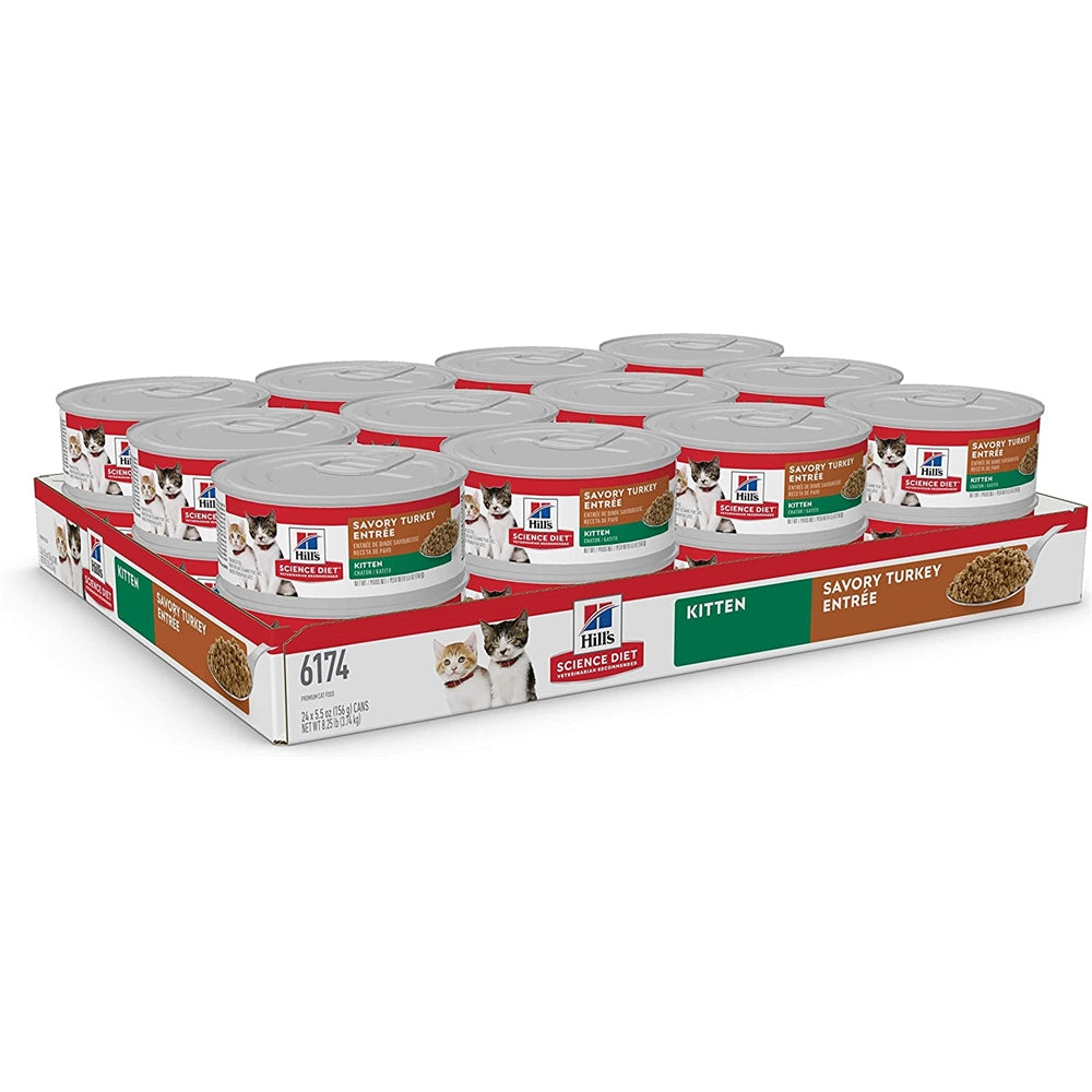 Alimento enlatado y picado para gatito, paquete de 24