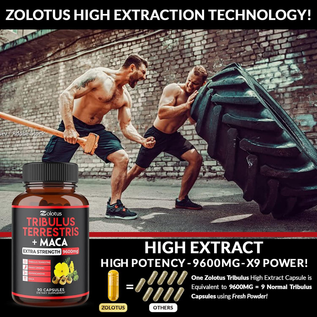 Suplementos 2 paquetes Premium Tribulus Terrestris + Maca