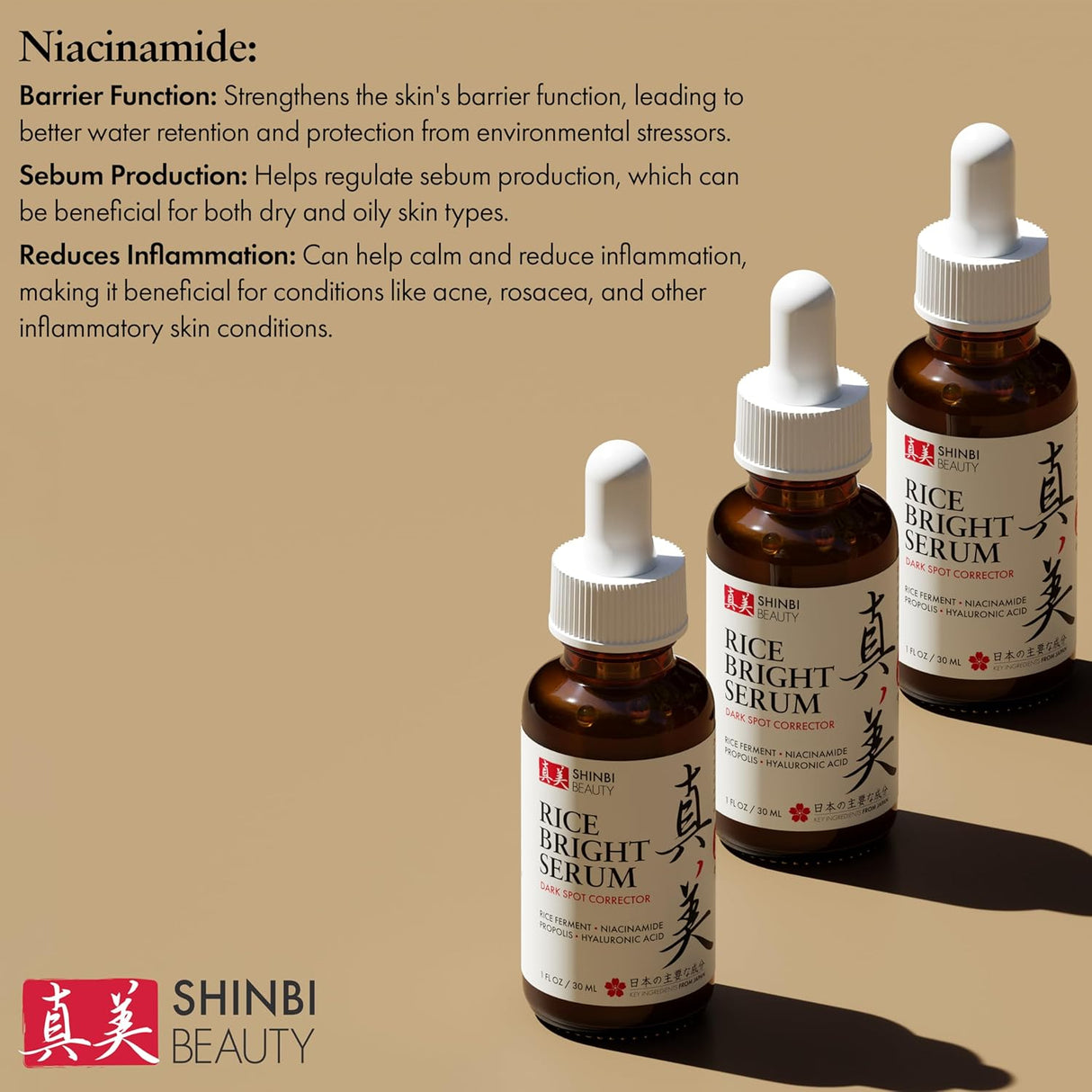 Sérum Japonés de Niacinamida para Melasma y Manchas Oscuras