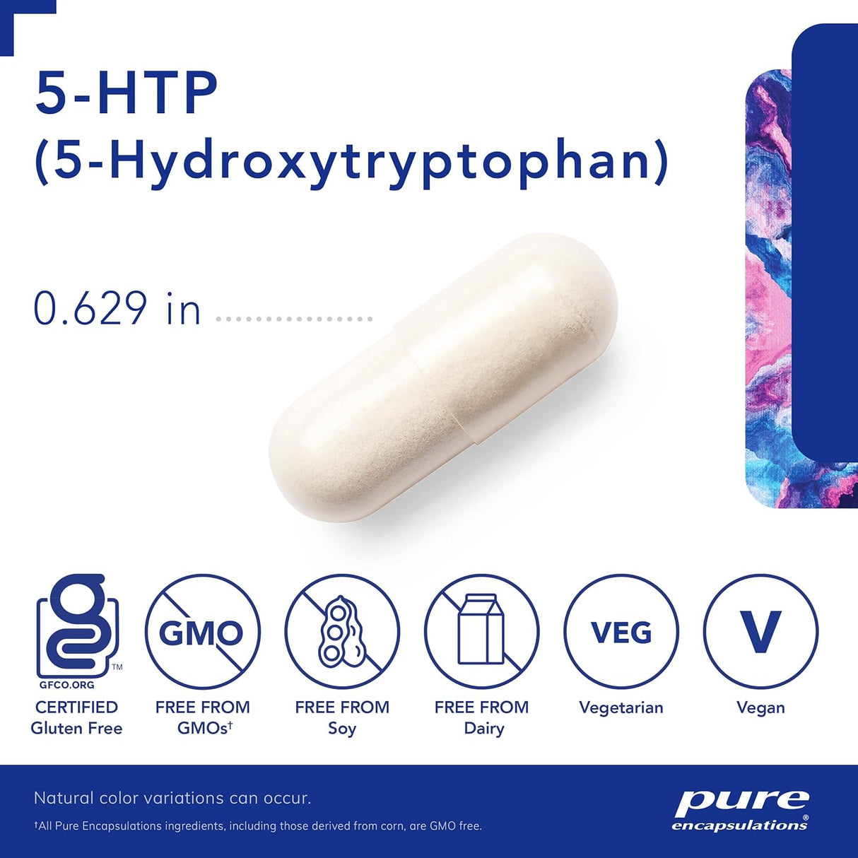 Suplemento 5-HTP 50 mg Pure Encapsulations para el sueño 60 cápsulas